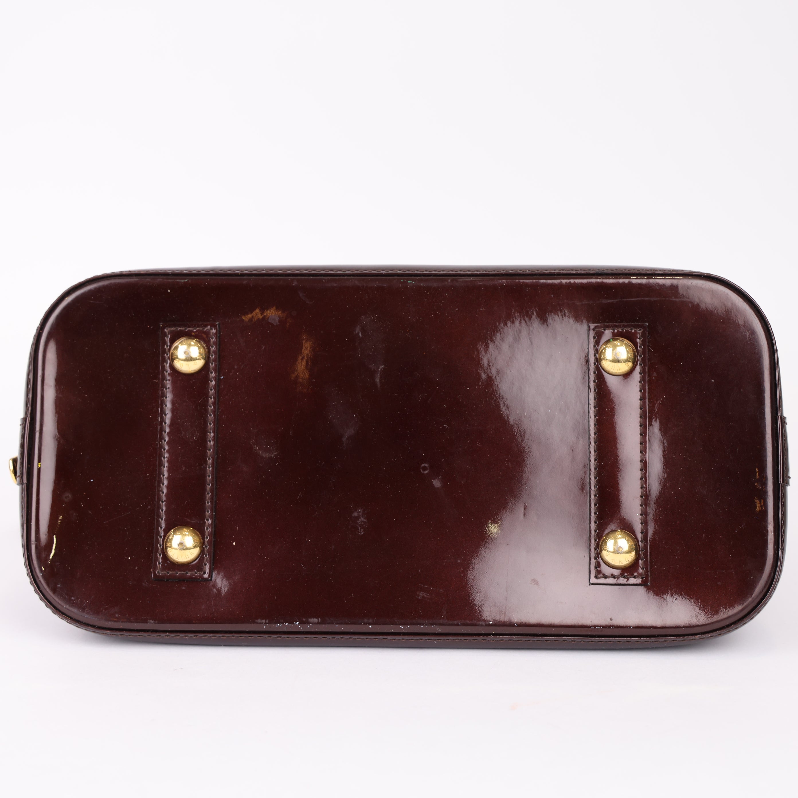 J1995 Louis Vuitton Alma PM in burgundy patent leather Pre-Owned