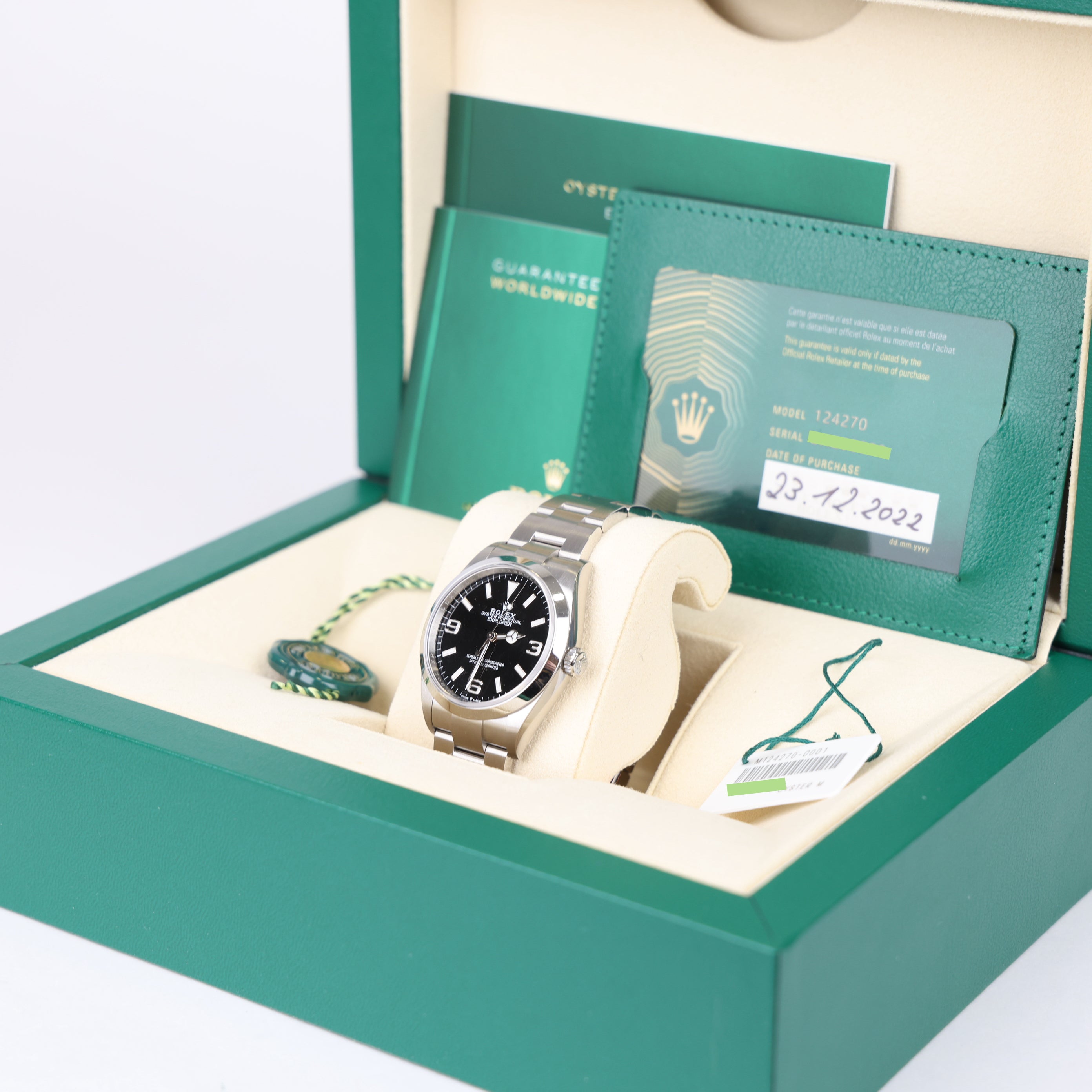 J0987 Rolex Explorer 36  Oyster, 36 mm, Oystersteel Reference 124270- Pre Owned