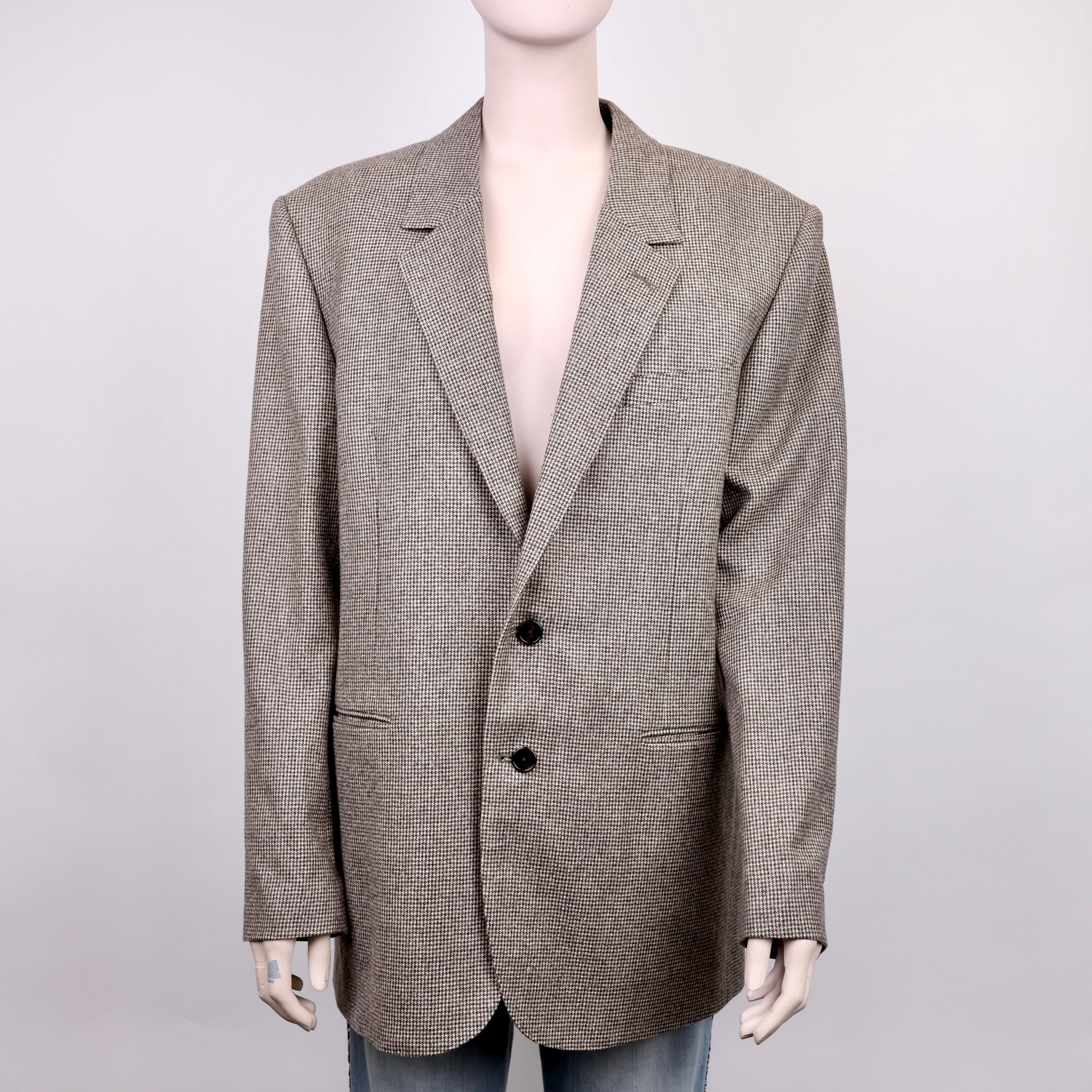 J0988 CELINE JUDE JACKET WITH ELBOW PATCHES IN FLANNEL size 42- Pre Owned