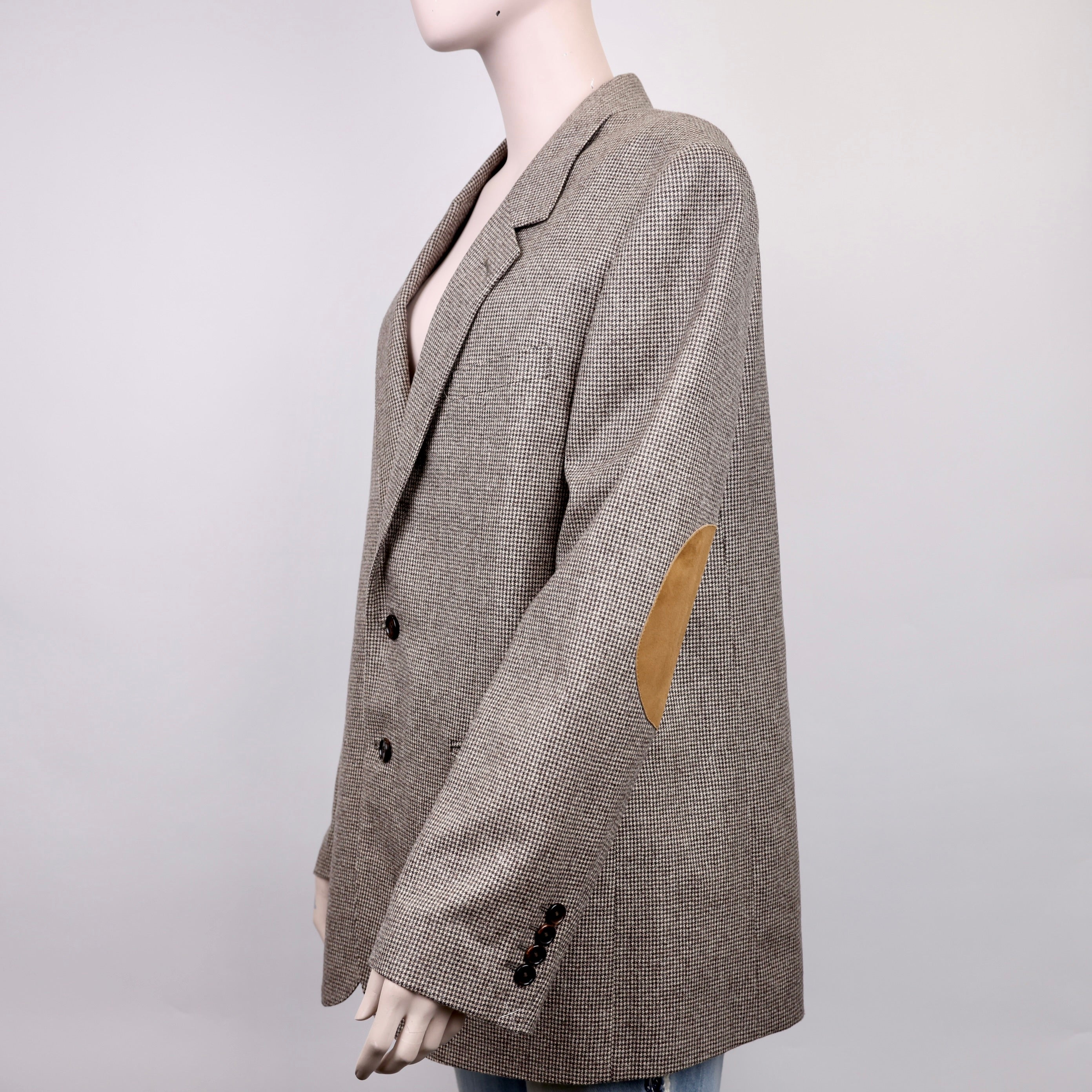 J0988 CELINE JUDE JACKET WITH ELBOW PATCHES IN FLANNEL size 42- Pre Owned