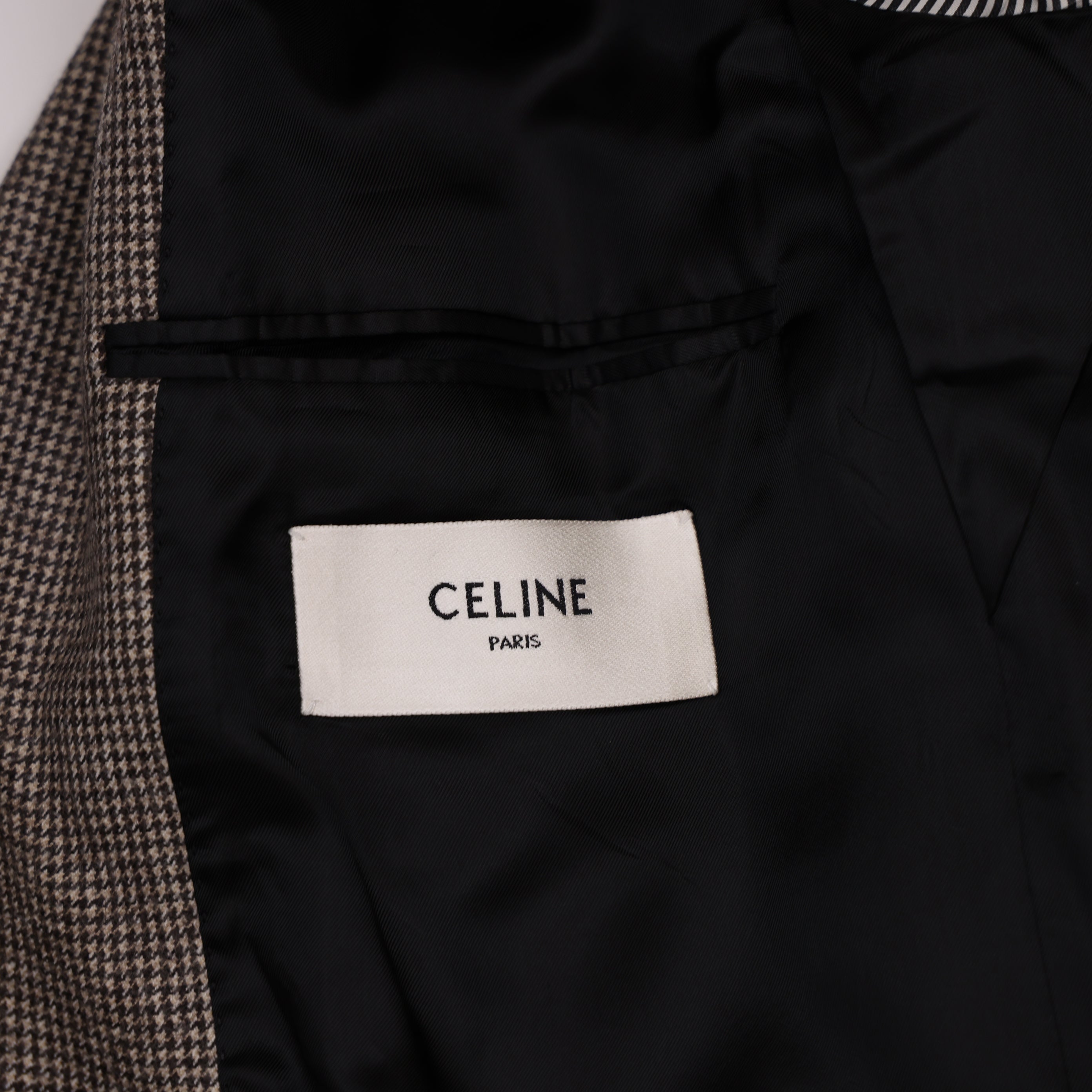 J0988 CELINE JUDE JACKET WITH ELBOW PATCHES IN FLANNEL size 42- Pre Owned