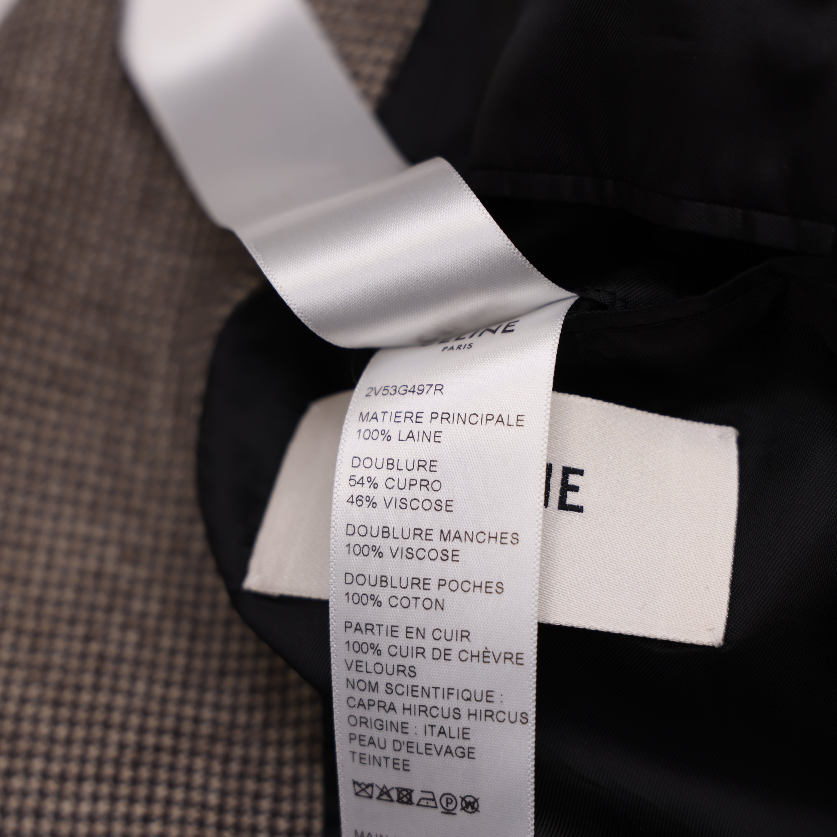 J0988 CELINE JUDE JACKET WITH ELBOW PATCHES IN FLANNEL size 42- Pre Owned