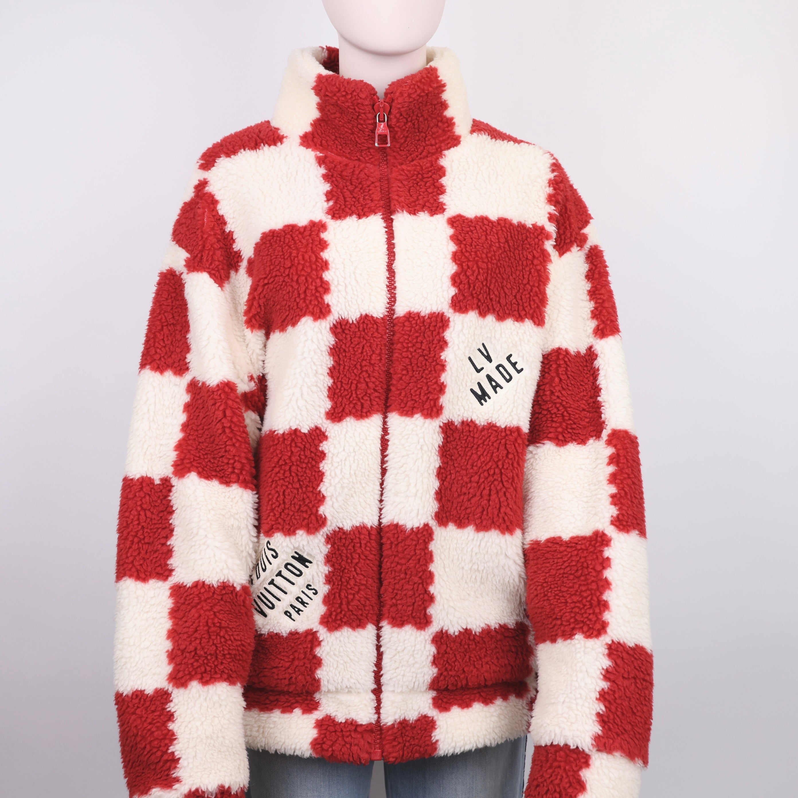 J0990 Louis Vuitton x Nigo Jacquard Damier Fleece Blouson size L- Pre Owned