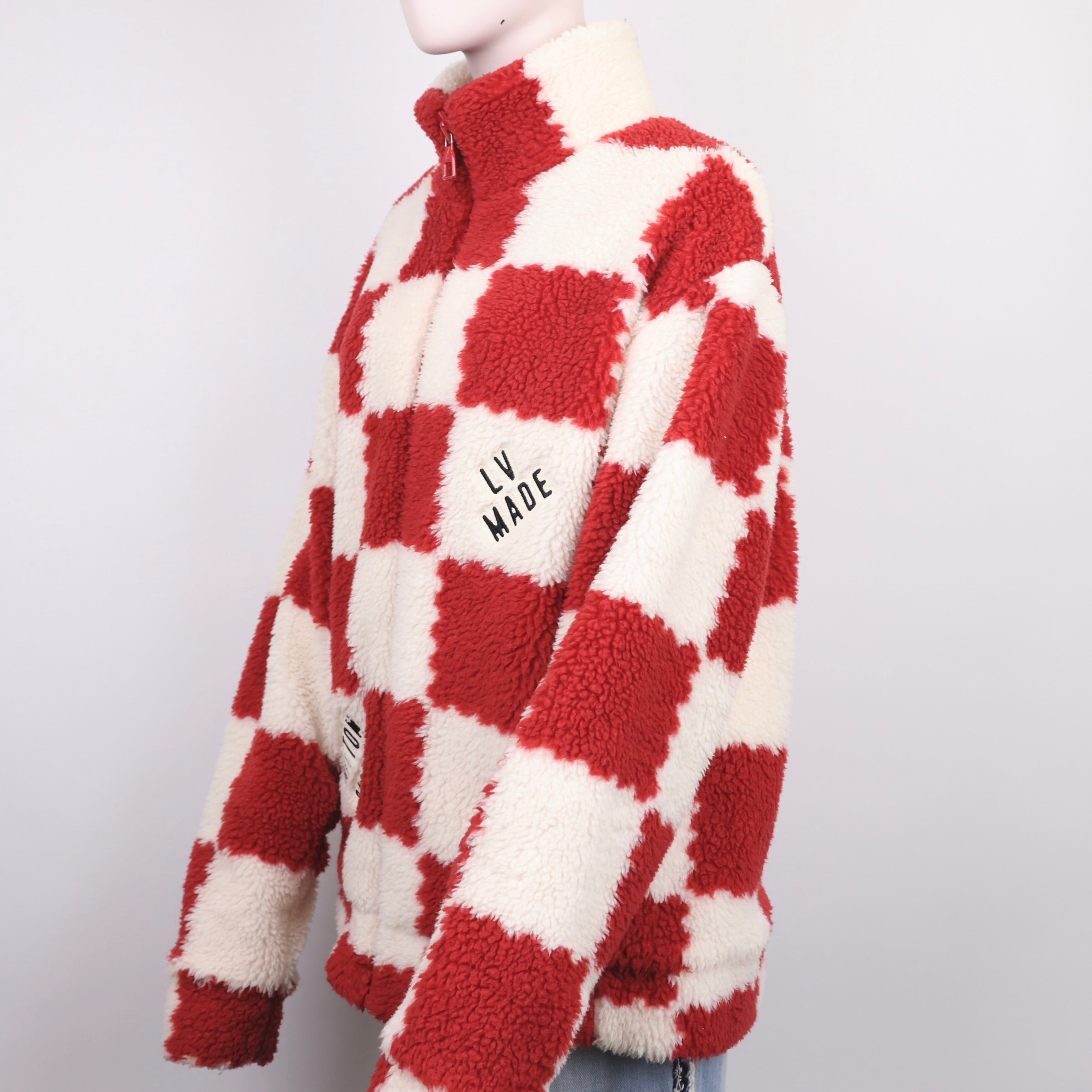 J0990 Louis Vuitton x Nigo Jacquard Damier Fleece Blouson size L- Pre Owned