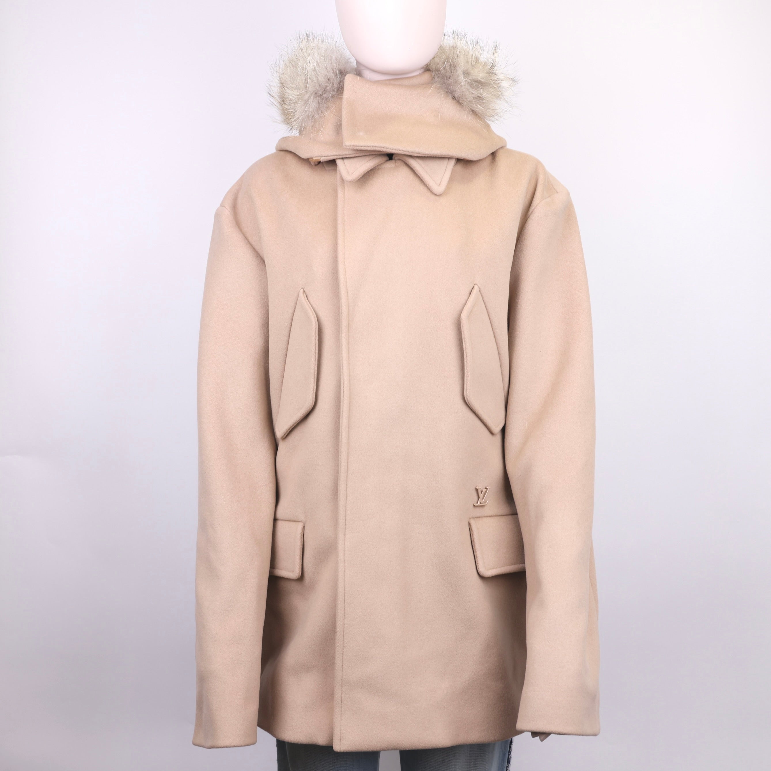 J0991 Louis Vuitton Hooded Coat size 48- Pre Owned