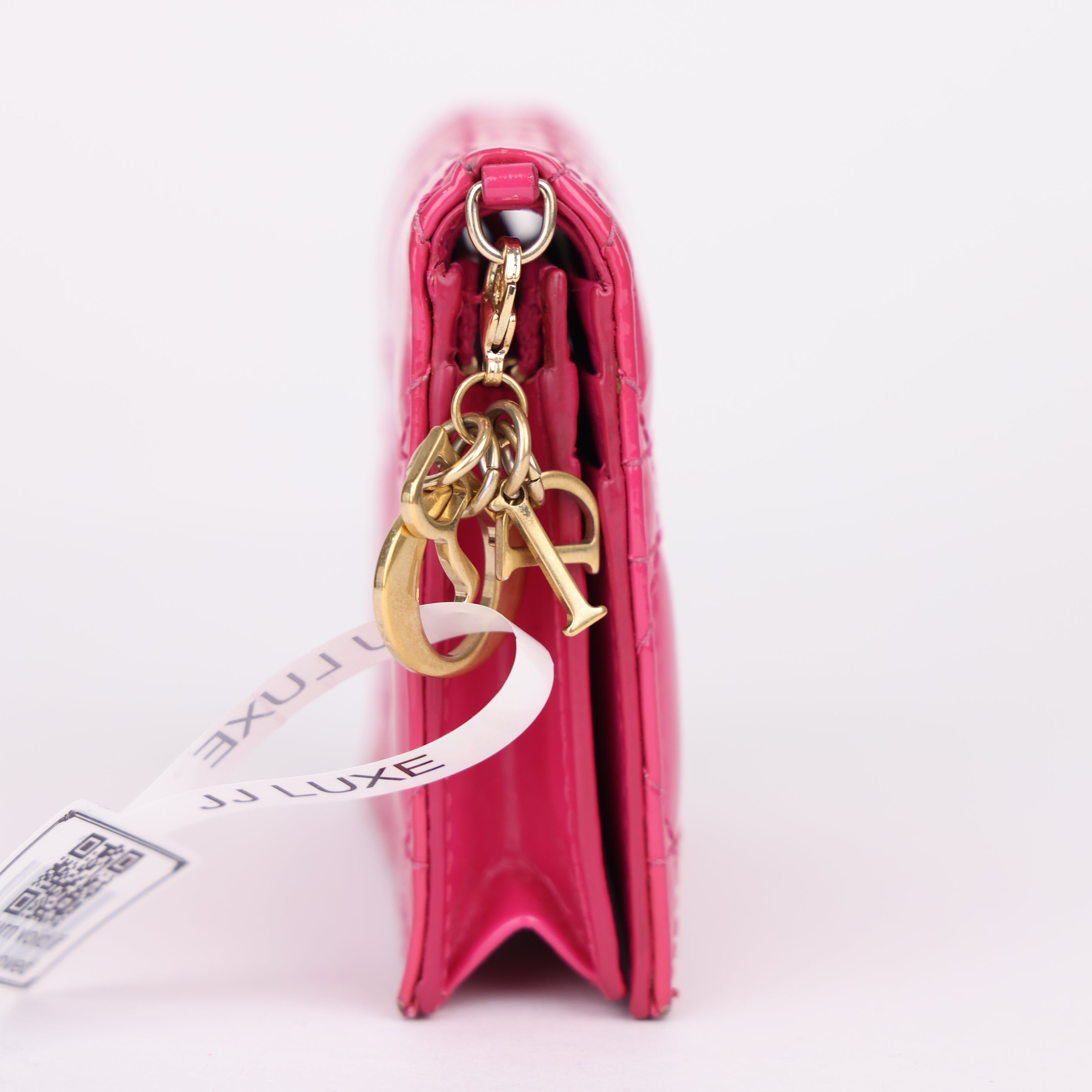 J1980 Dior Lady Dior Cannage Lotus Wallet Leather Wallet - Pre Owned