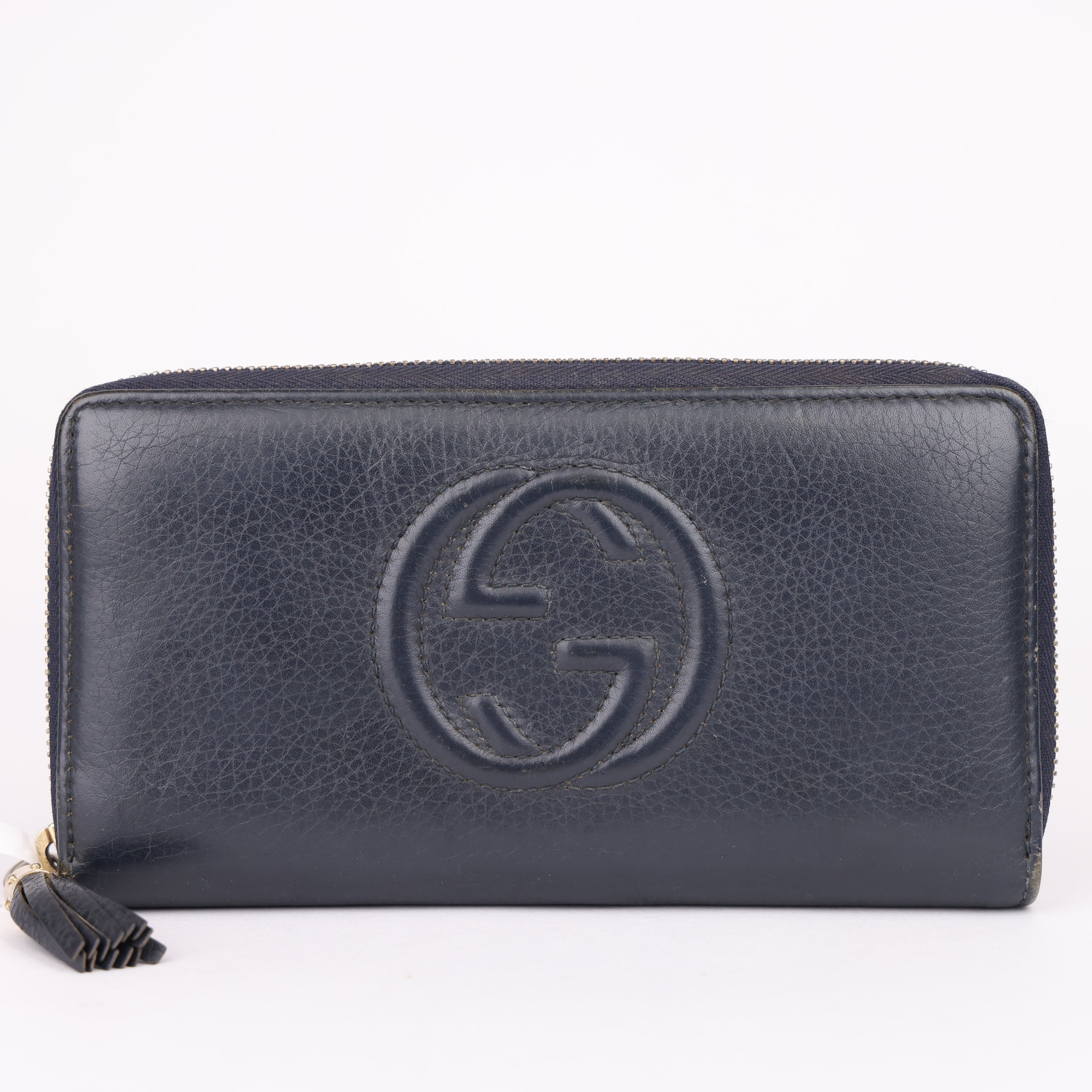 J1996 Gucci Soho navy leather wallet - Pre Owned
