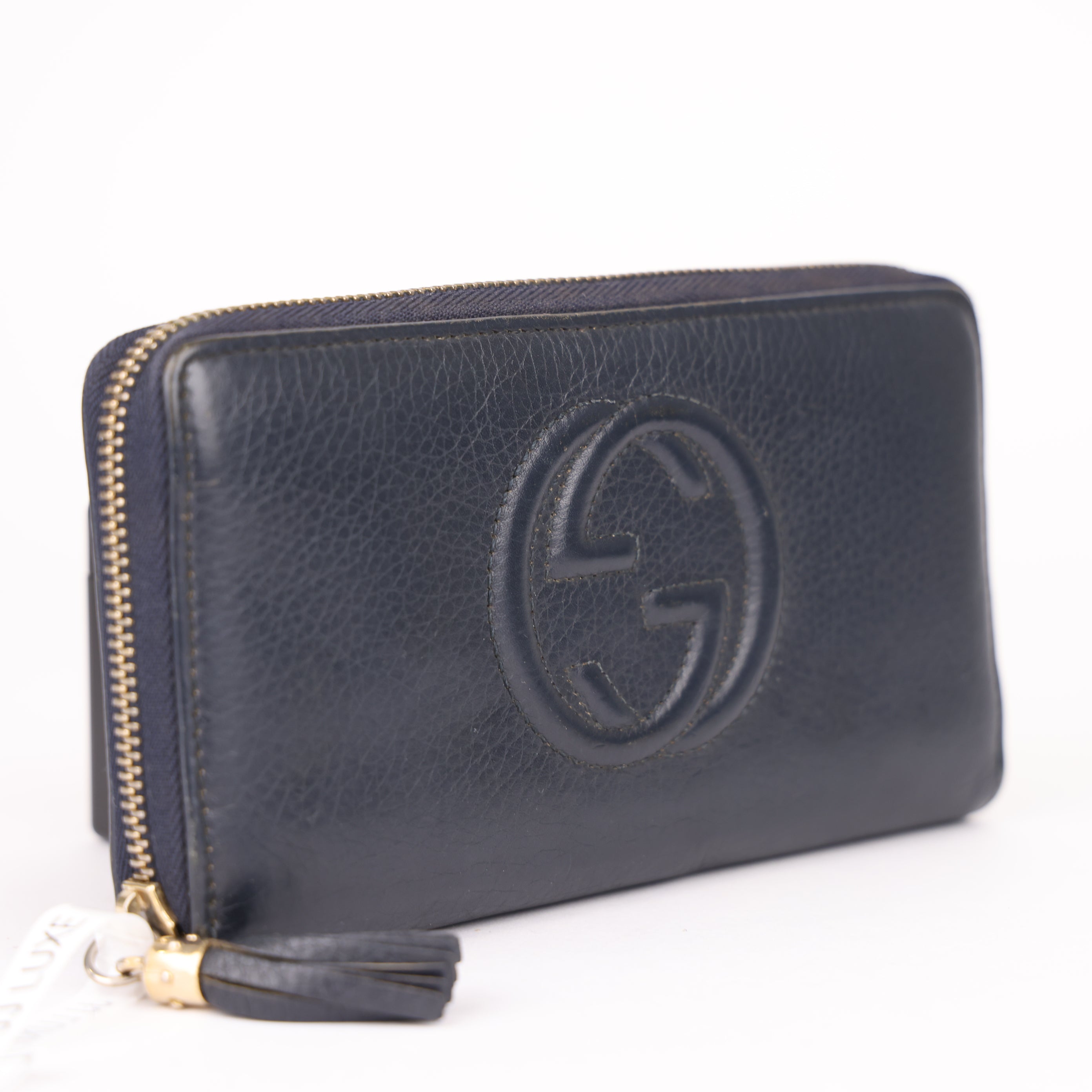 J1996 Gucci Soho navy leather wallet - Pre Owned