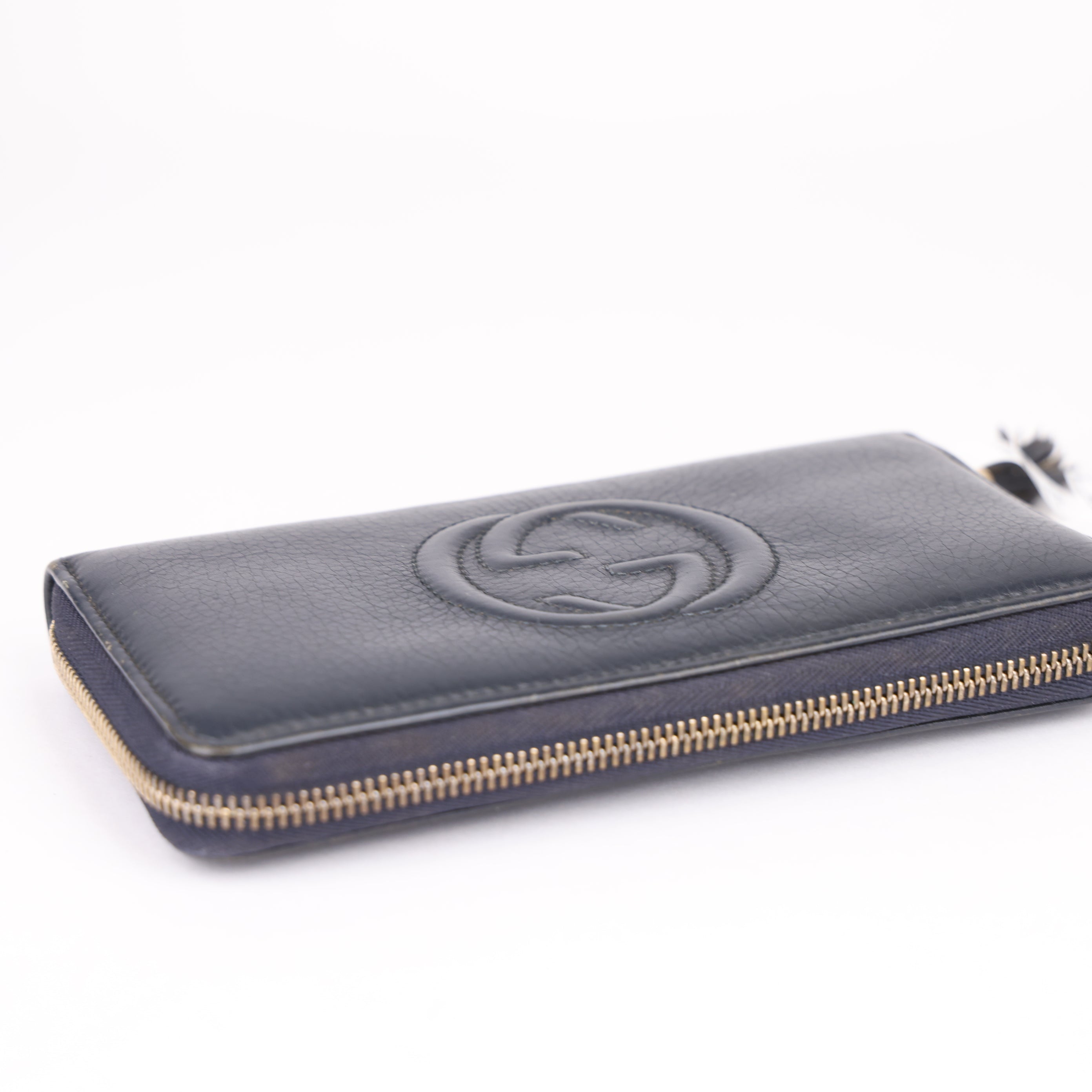 J1996 Gucci Soho navy leather wallet - Pre Owned