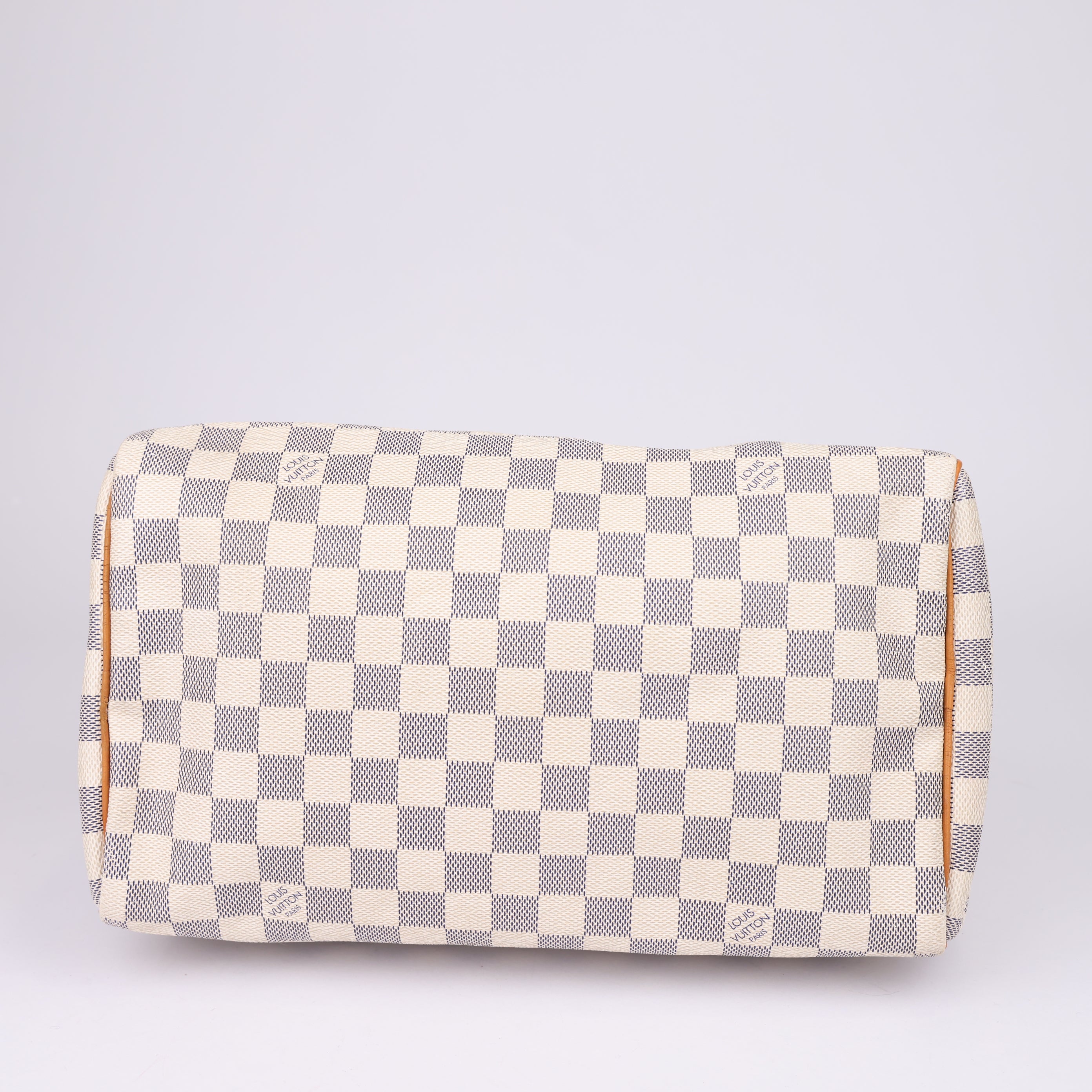 J1960 Louis Vuitton Speedy Handbag Damier 30 White- Pre Owned