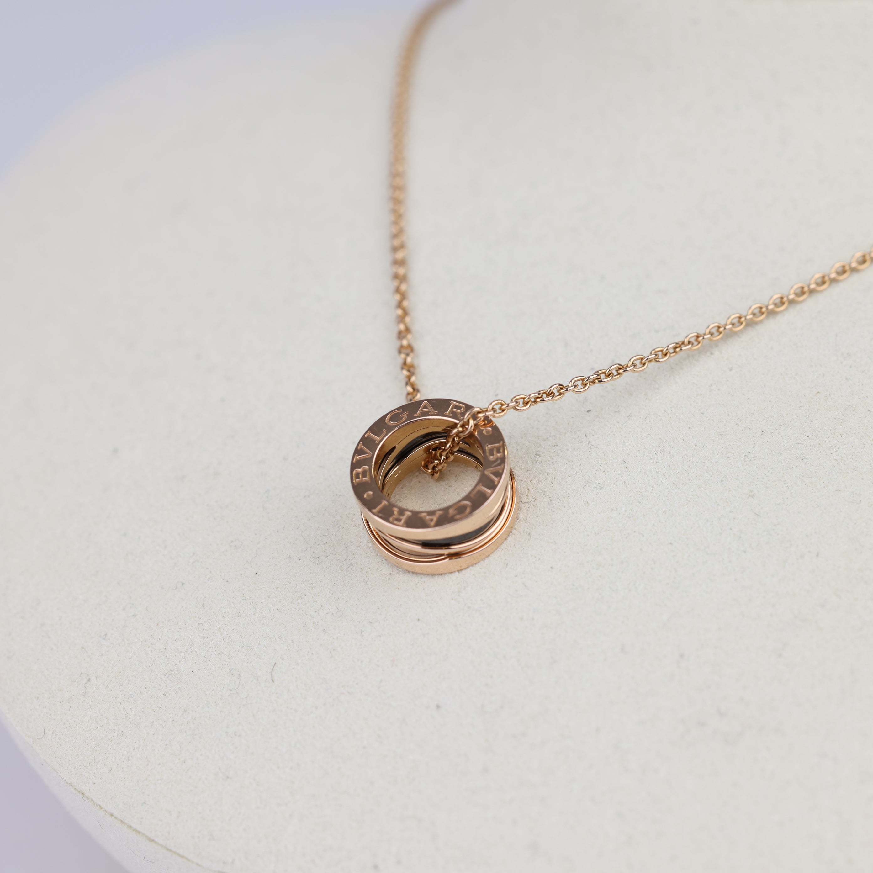 J1869 BVLGARI B.Zero1 Legend Necklace in 18K Pink Gold and Black Ceramic- Pre Owned