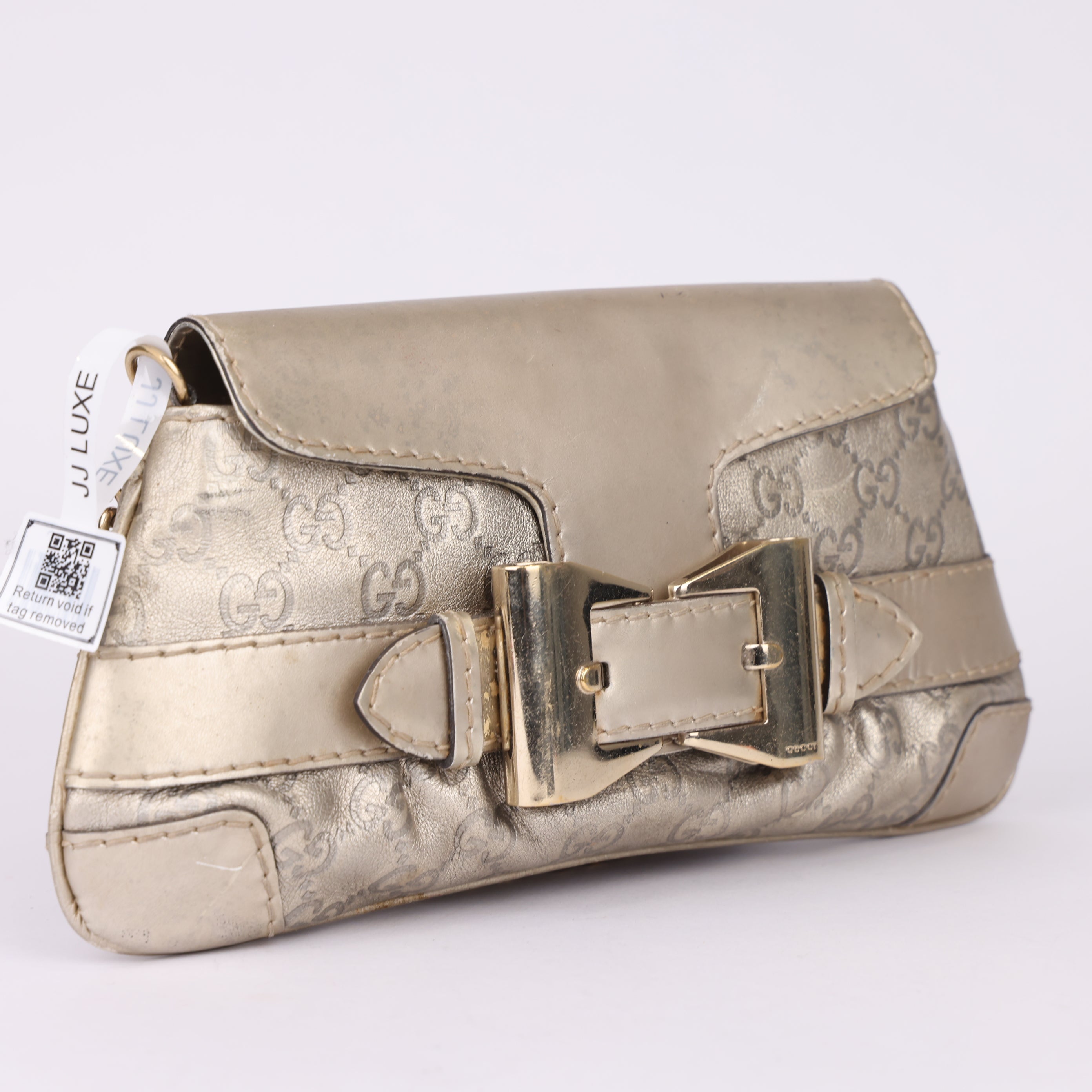 J2000 Gucci Vintage Bow Bag Metallic Champagne- Pre Owned
