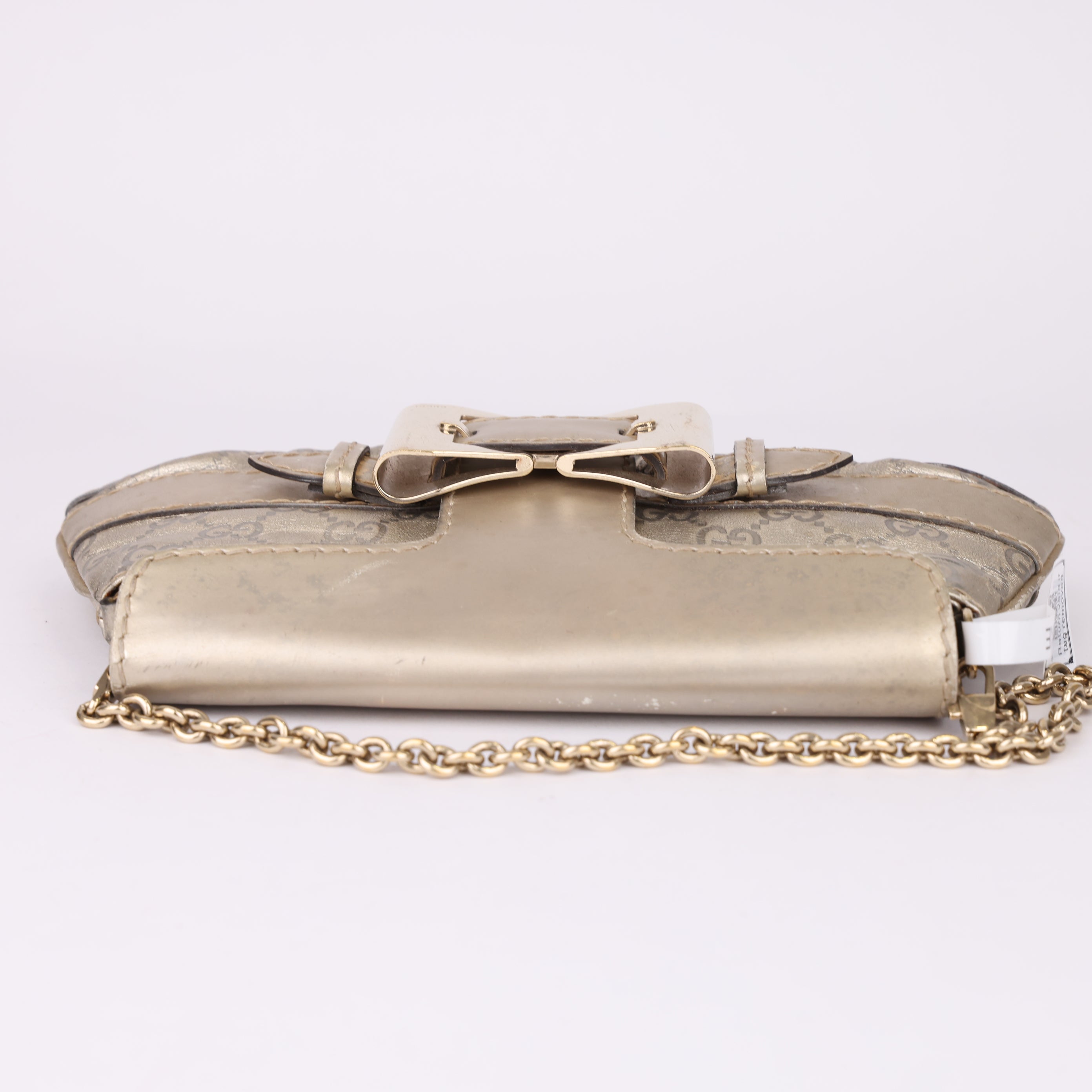 J2000 Gucci Vintage Bow Bag Metallic Champagne- Pre Owned