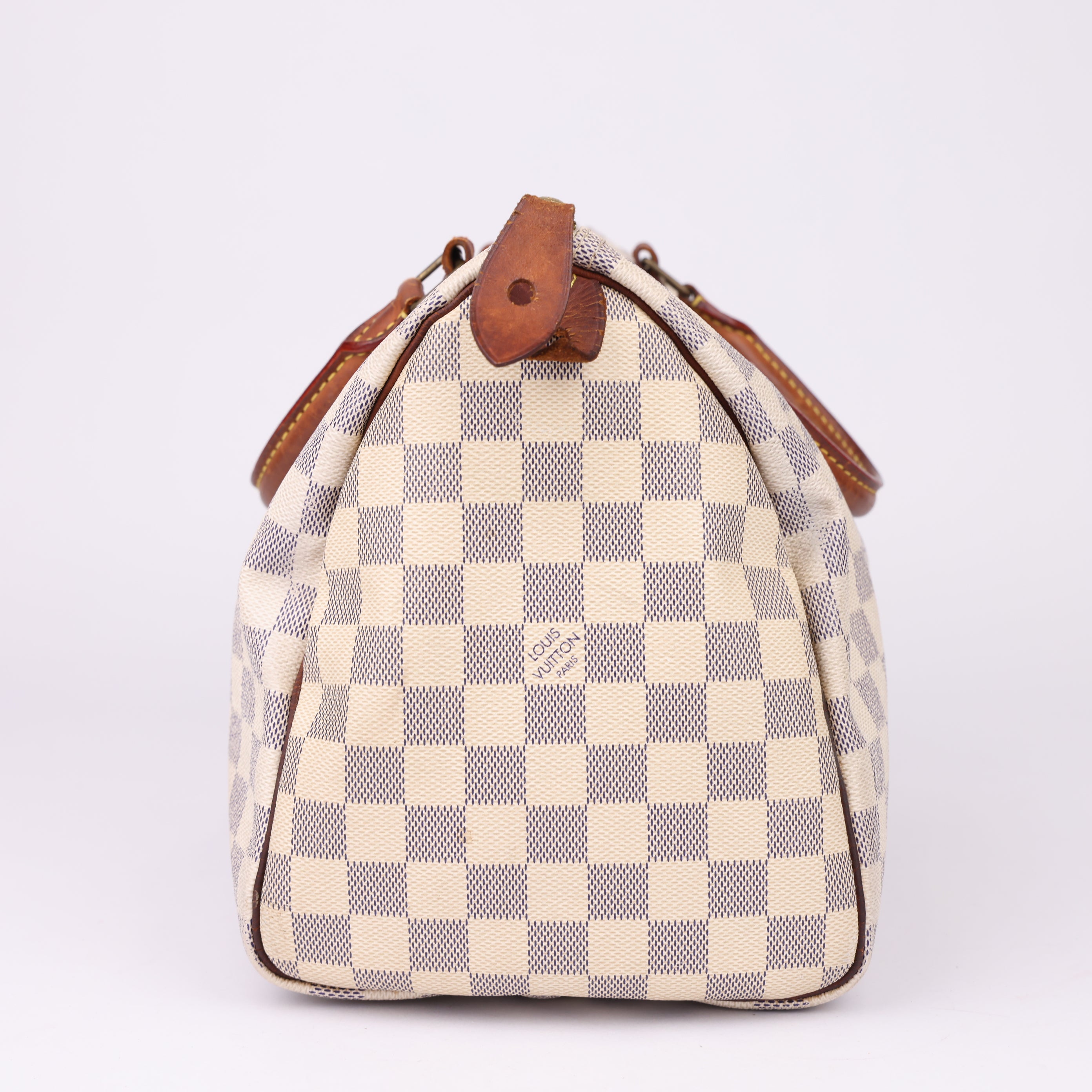 J1906 Louis Vuitton Speedy Handbag Damier 30 White- Pre Owned