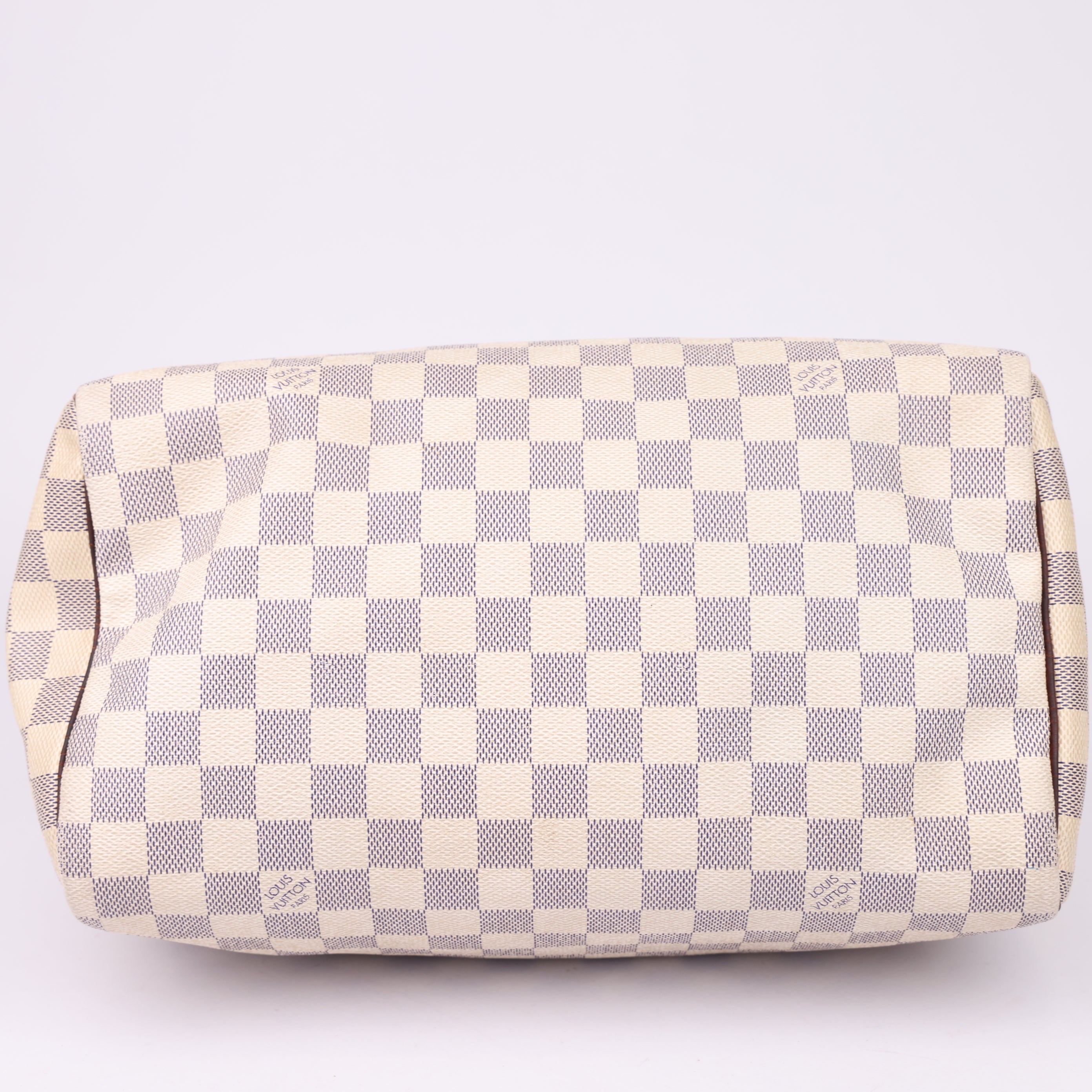 J1906 Louis Vuitton Speedy Handbag Damier 30 White- Pre Owned