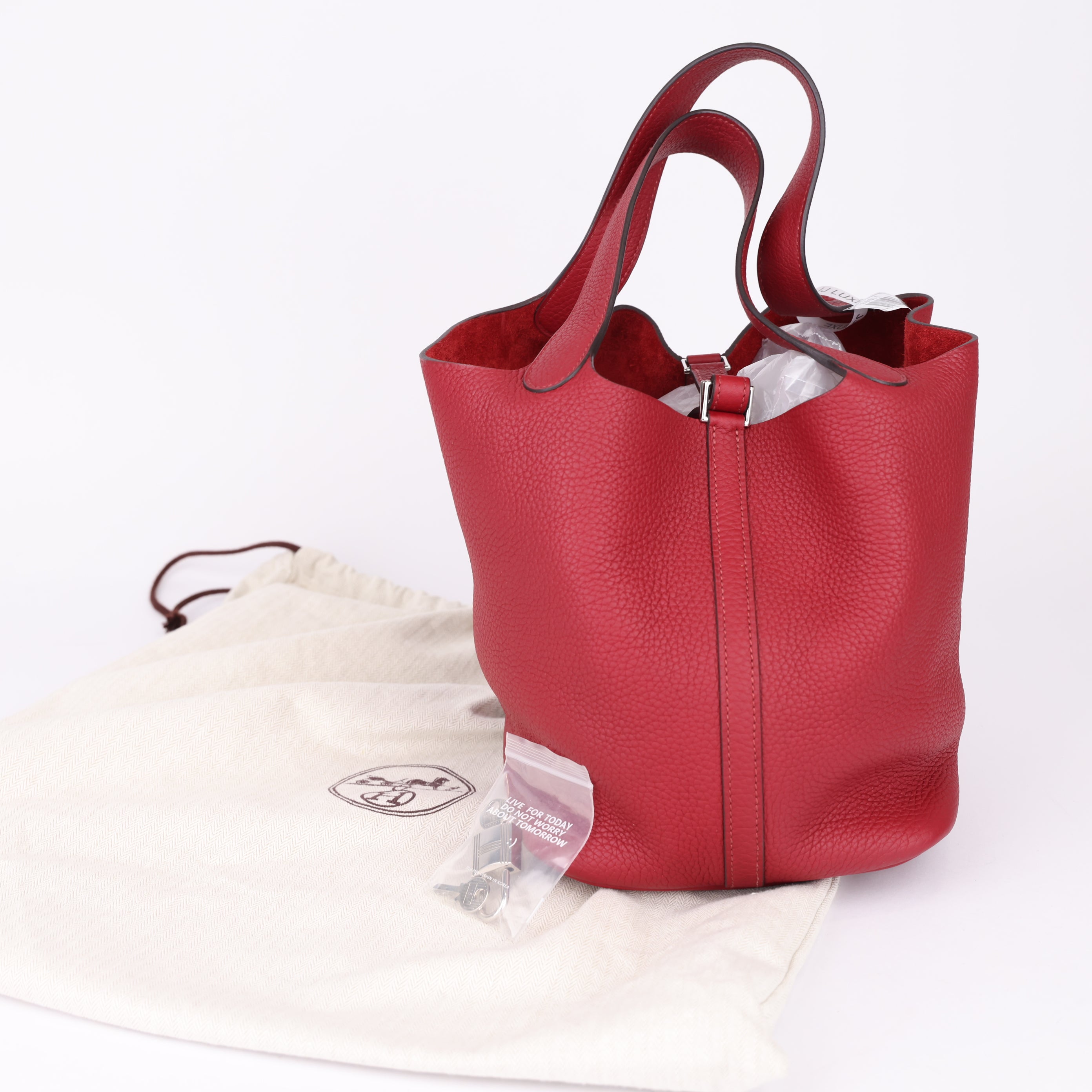 J1933 Hermès Picotin 22 Clémence Rouge Duchesse bag- Pre Owned