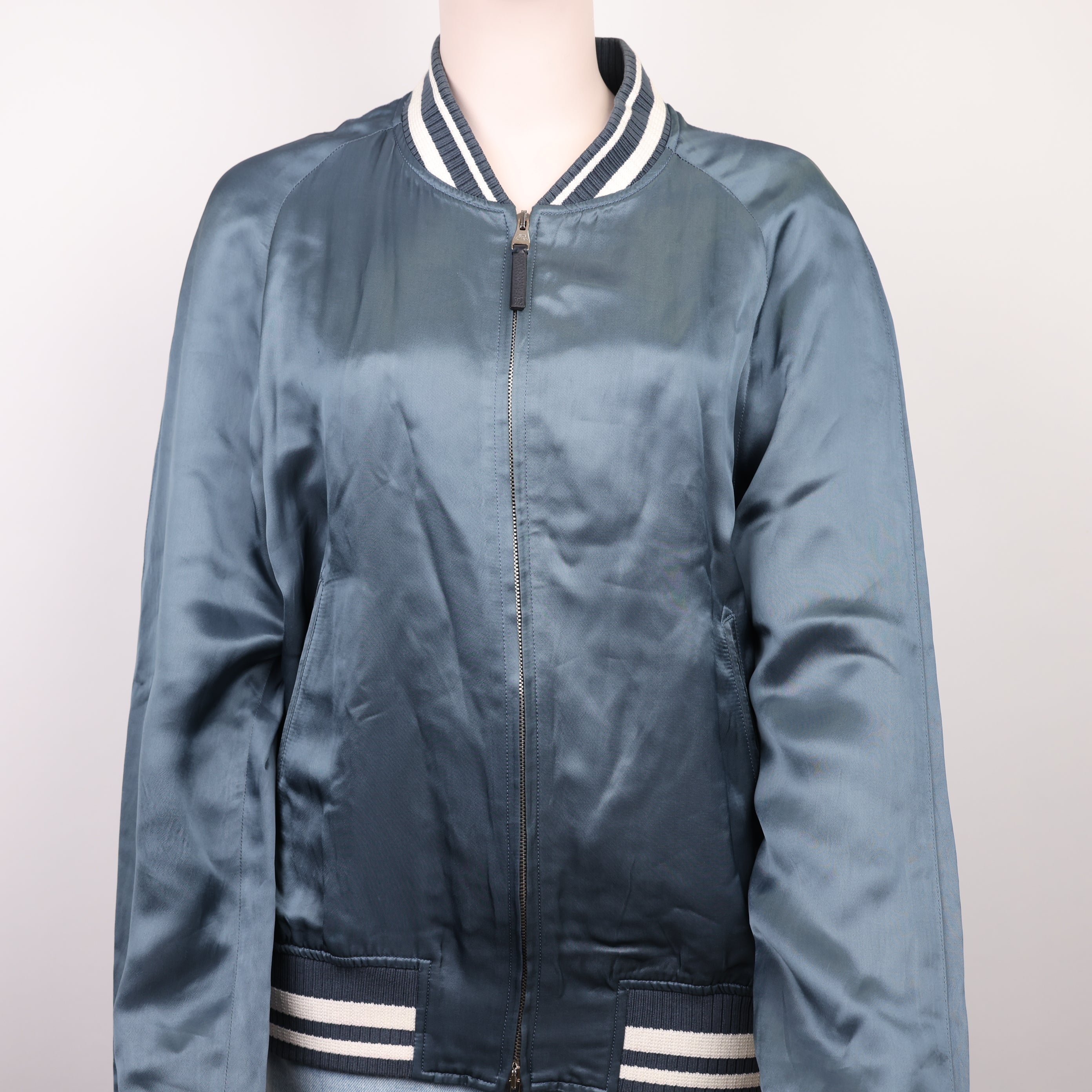 J1851 Louis Vuitton Embroidered Back Logo Jacket Size 48- Pre Owned