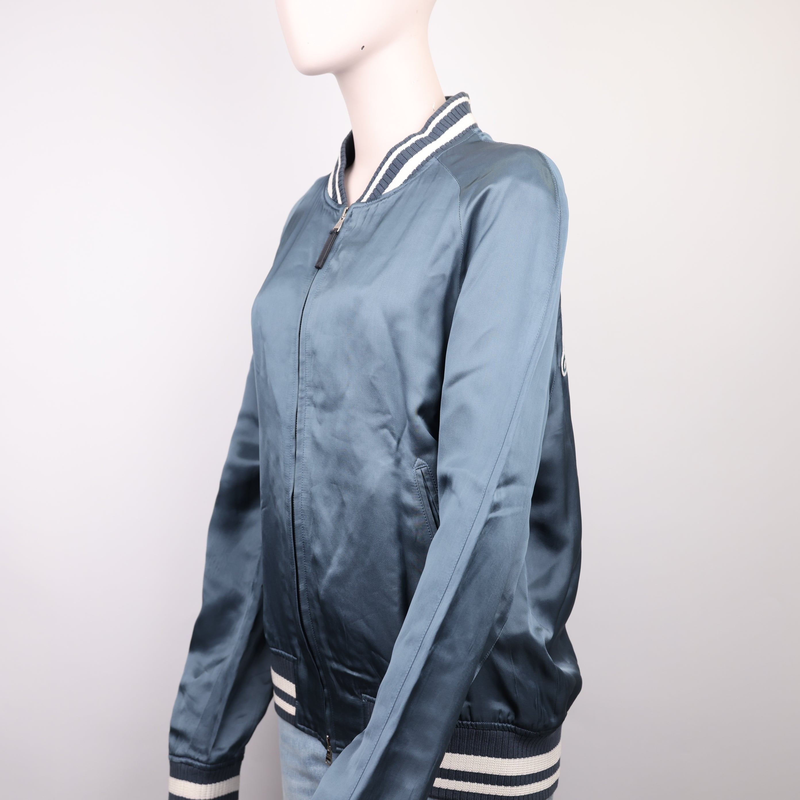 J1851 Louis Vuitton Embroidered Back Logo Jacket Size 48- Pre Owned