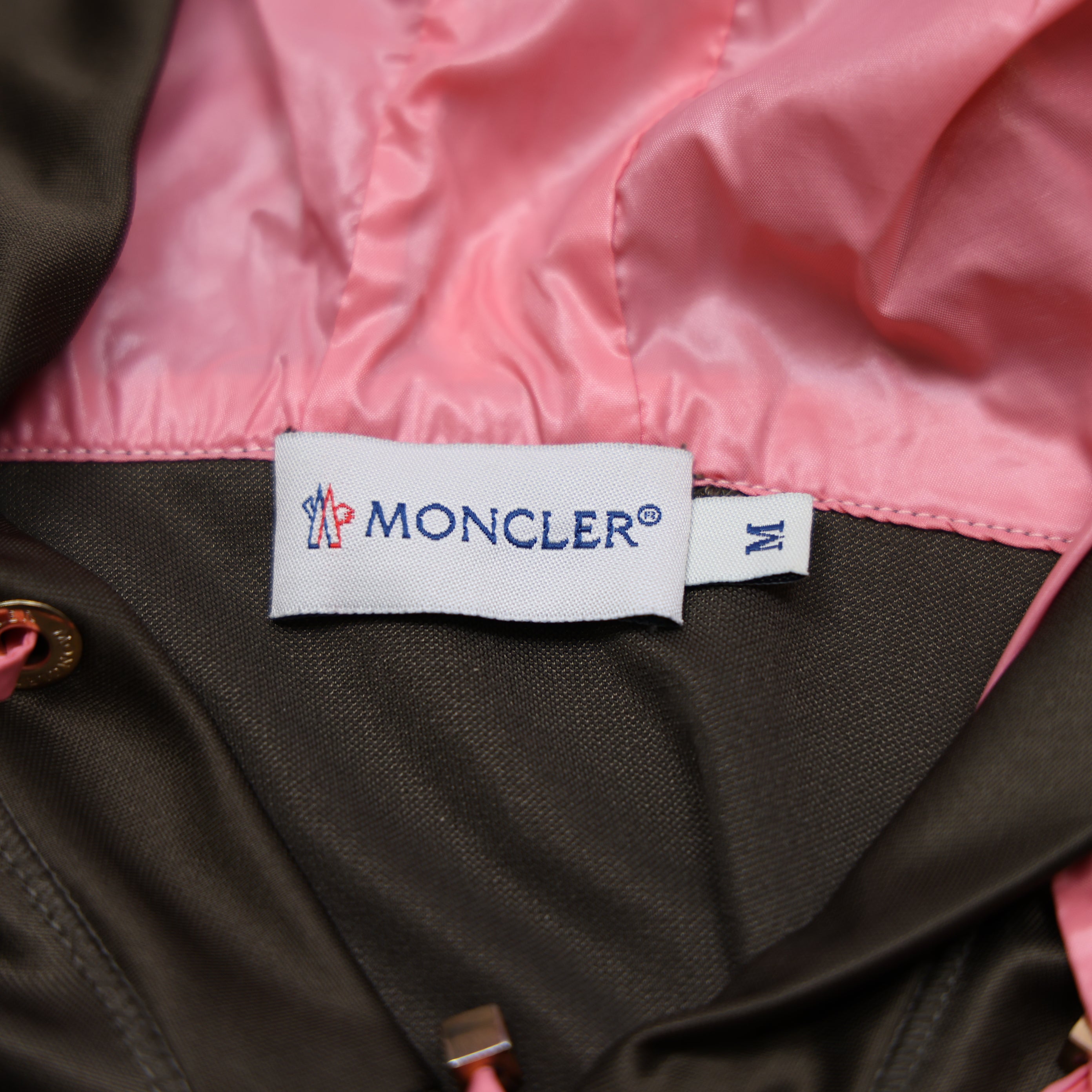 J1847# Moncler Color-Block Logo Embroidered Hooded Jacket Size M- Pre Owned