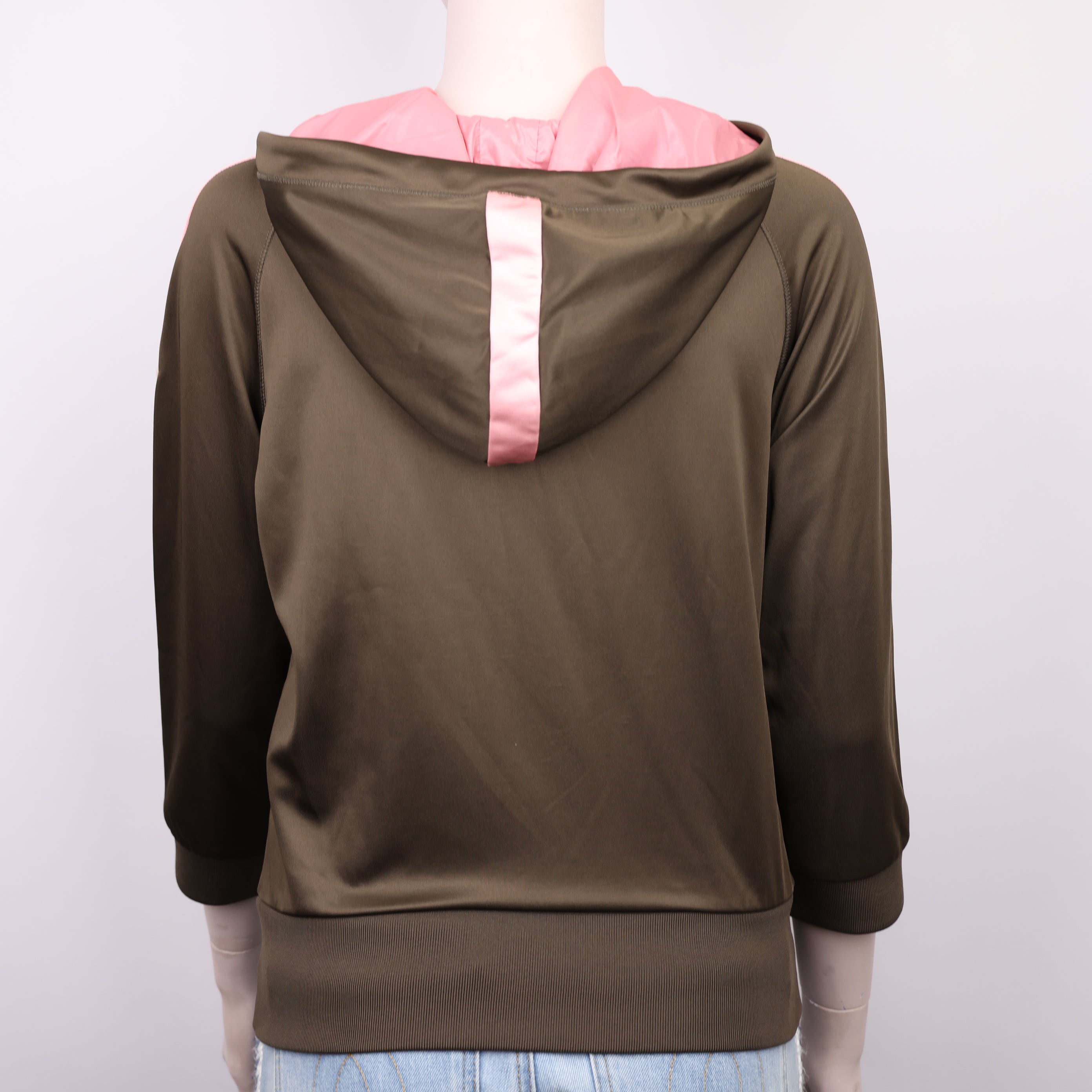J1847# Moncler Color-Block Logo Embroidered Hooded Jacket Size M- Pre Owned