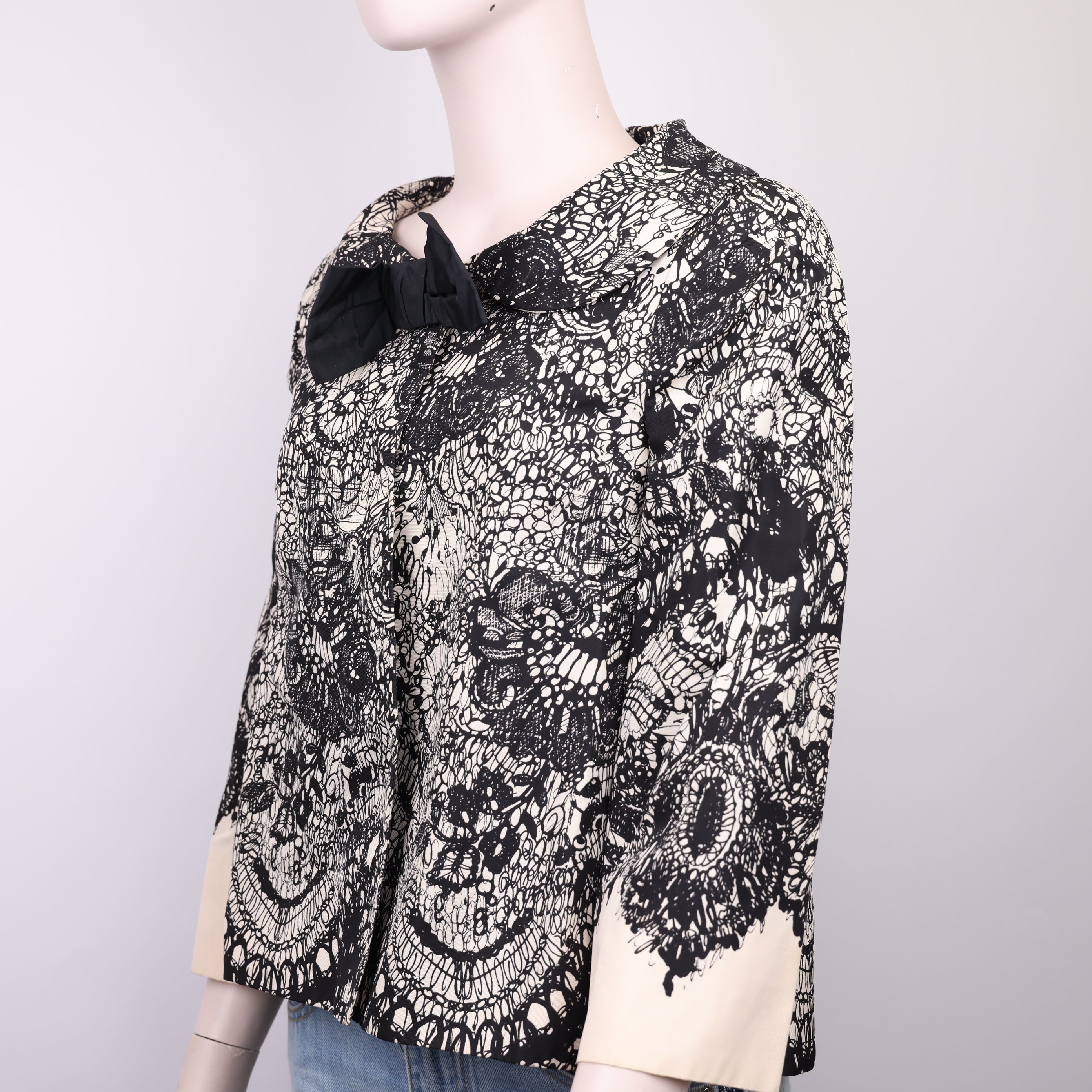 J1845 PRADA Floral Print Jacket Size 38- Pre Owned