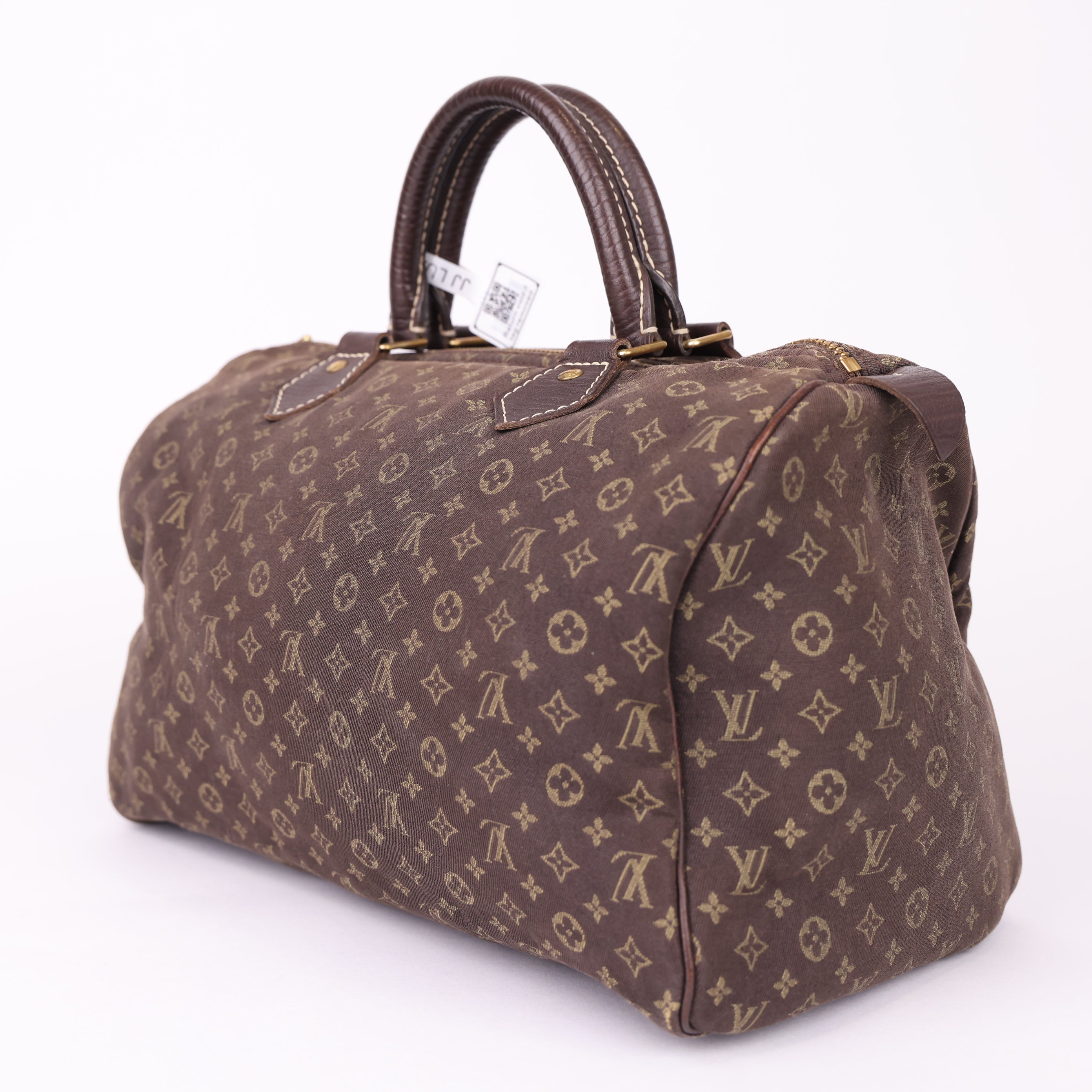 J1834 Louis Vuitton Brown Monogram Mini Lin Speedy 30- Pre Owned