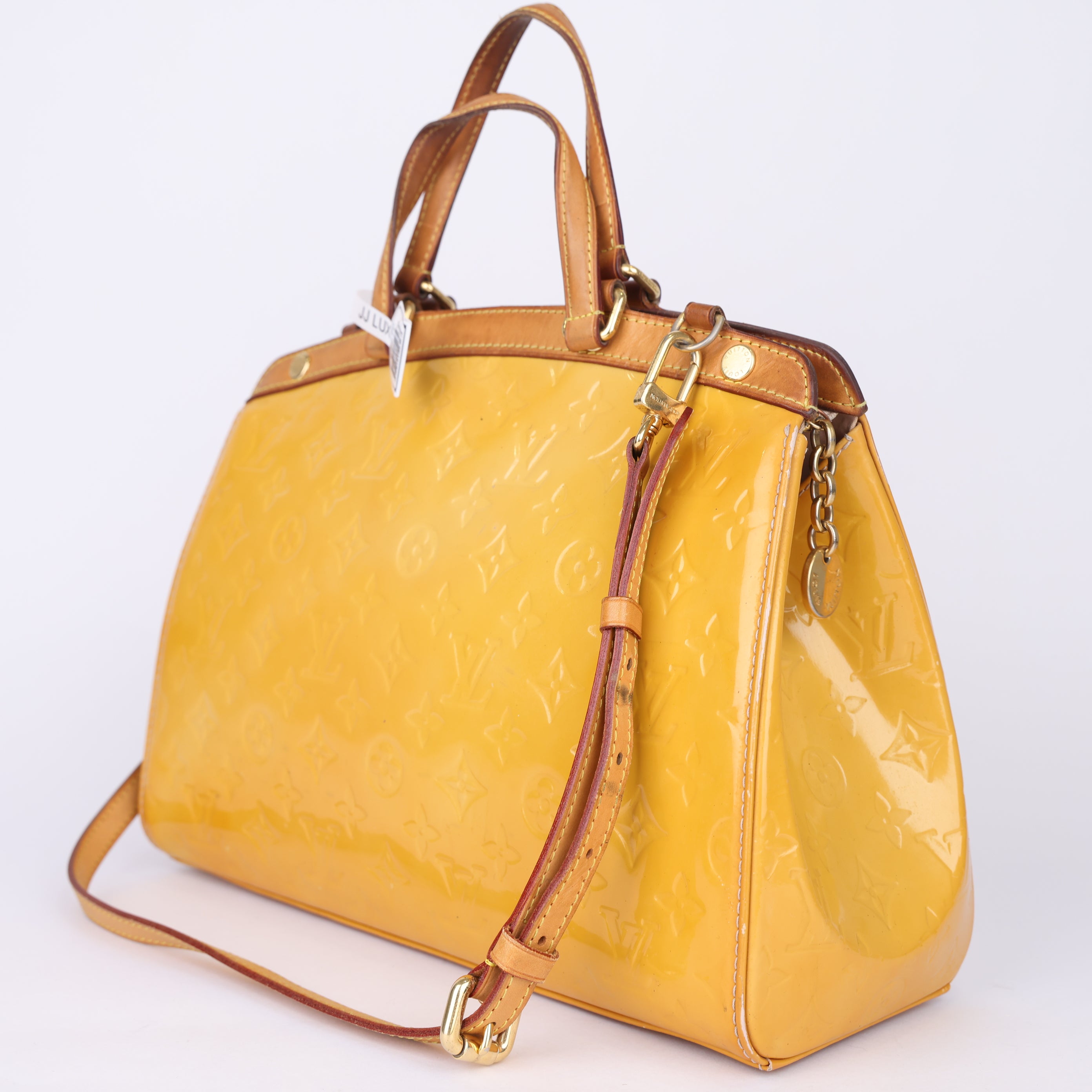 J1829 Louis Vuitton Brown Monogram Vernis Brea MM Beige- Pre Owned