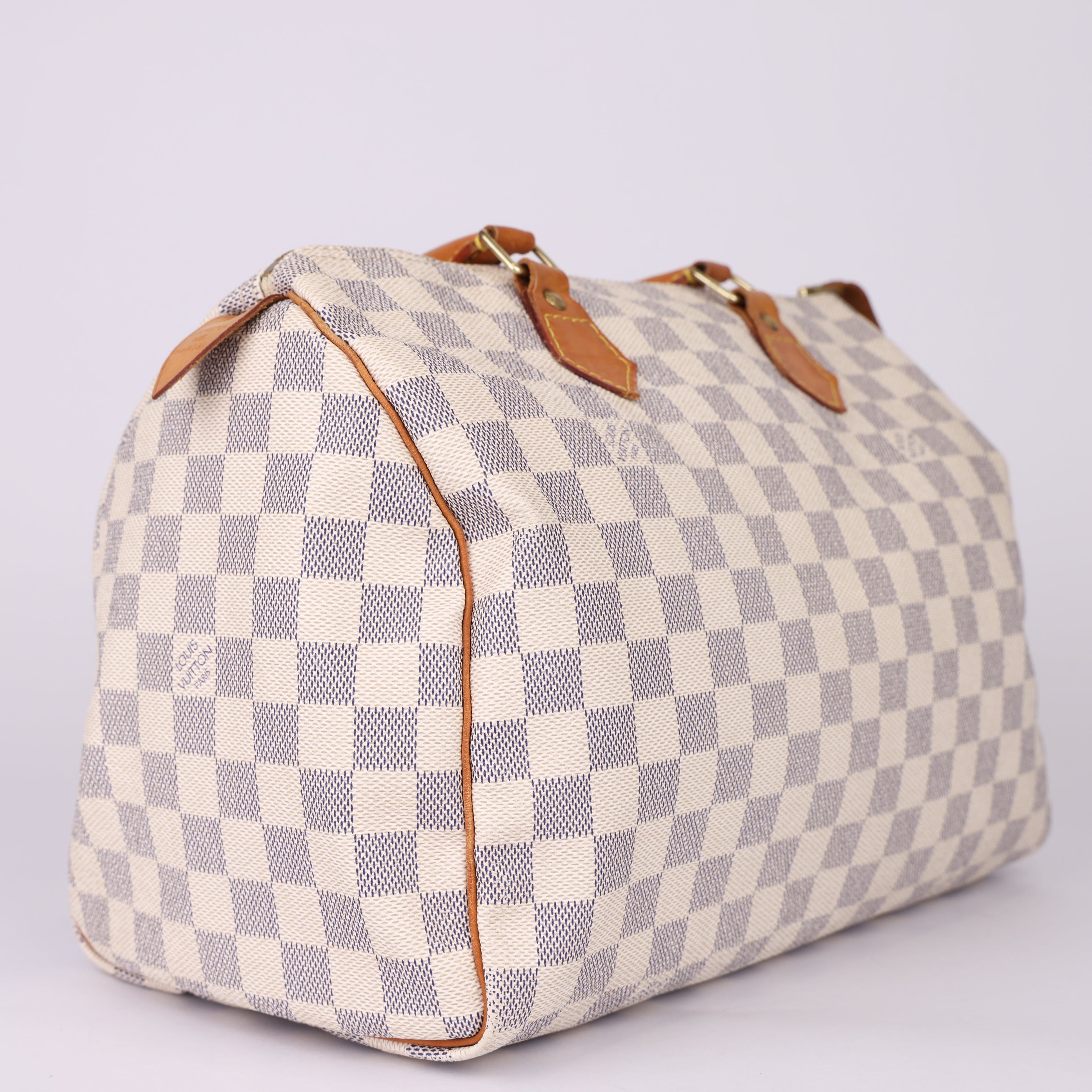 J1827 Louis Vuitton Speedy Handbag Damier 30 White- Pre Owned