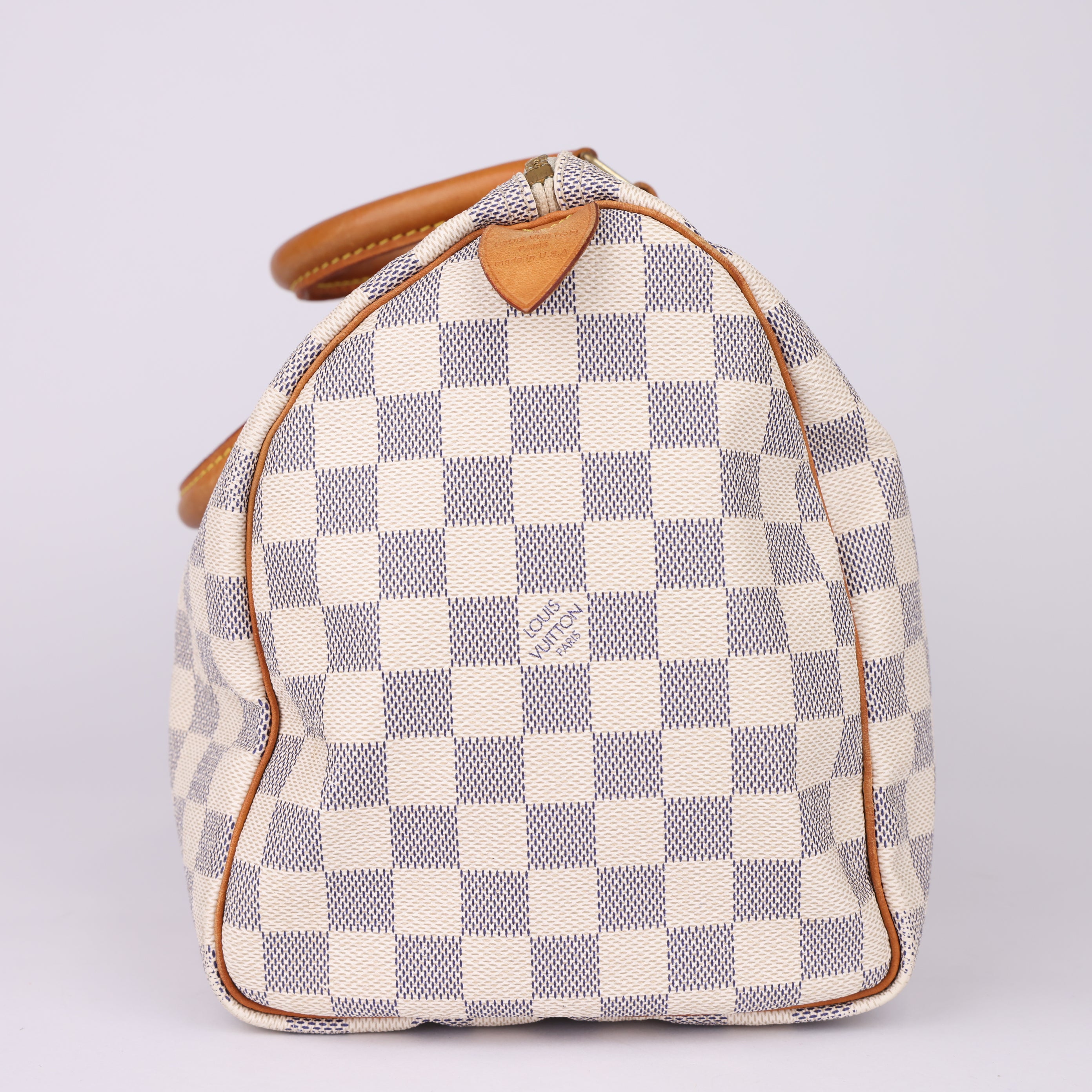 J1827 Louis Vuitton Speedy Handbag Damier 30 White- Pre Owned
