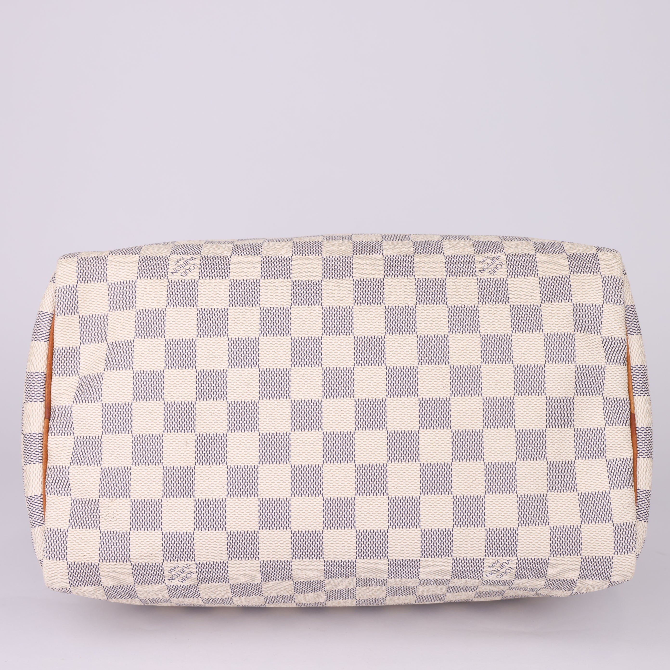J1827 Louis Vuitton Speedy Handbag Damier 30 White- Pre Owned