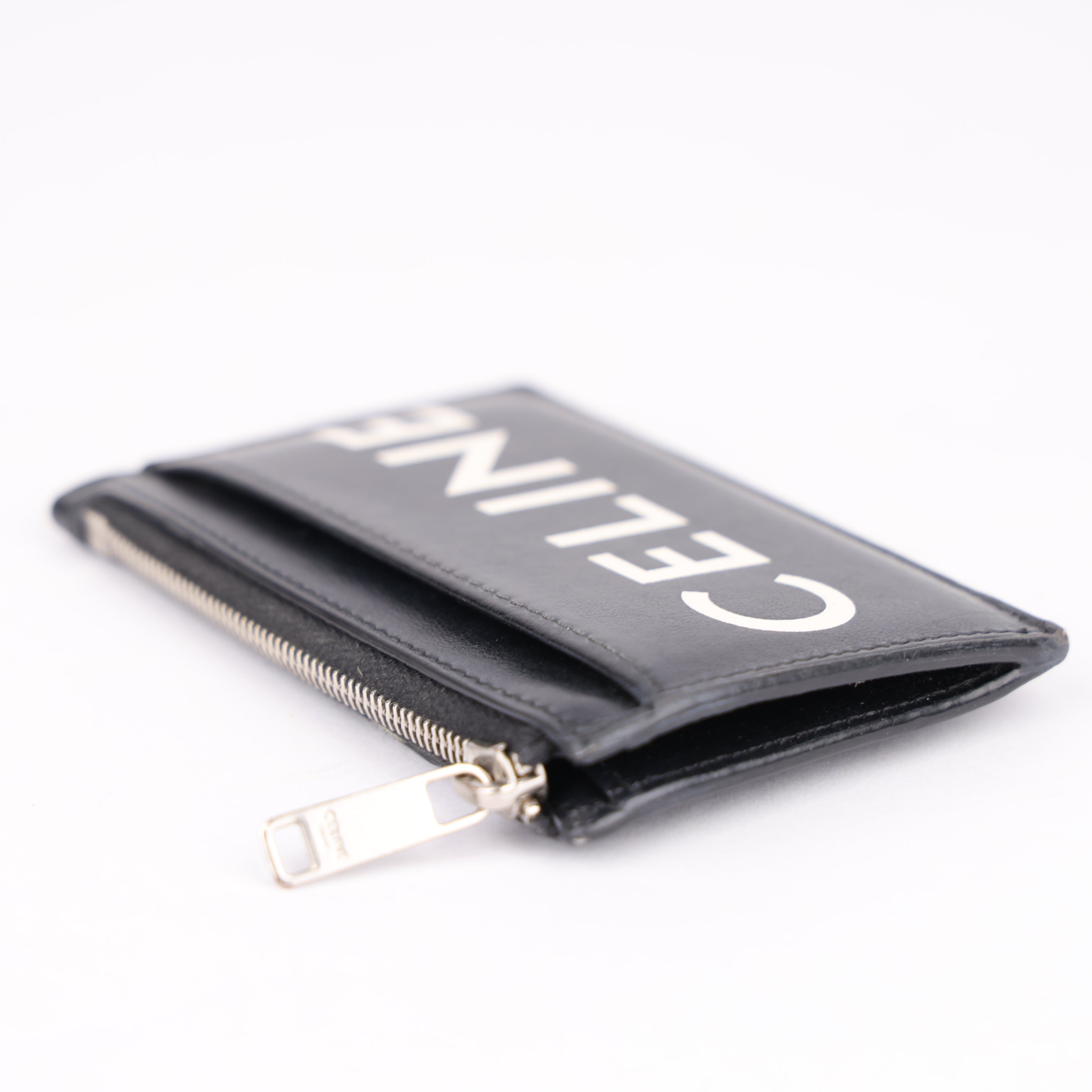 J1791 Celine Card Holder Black Leather- Pre Owned