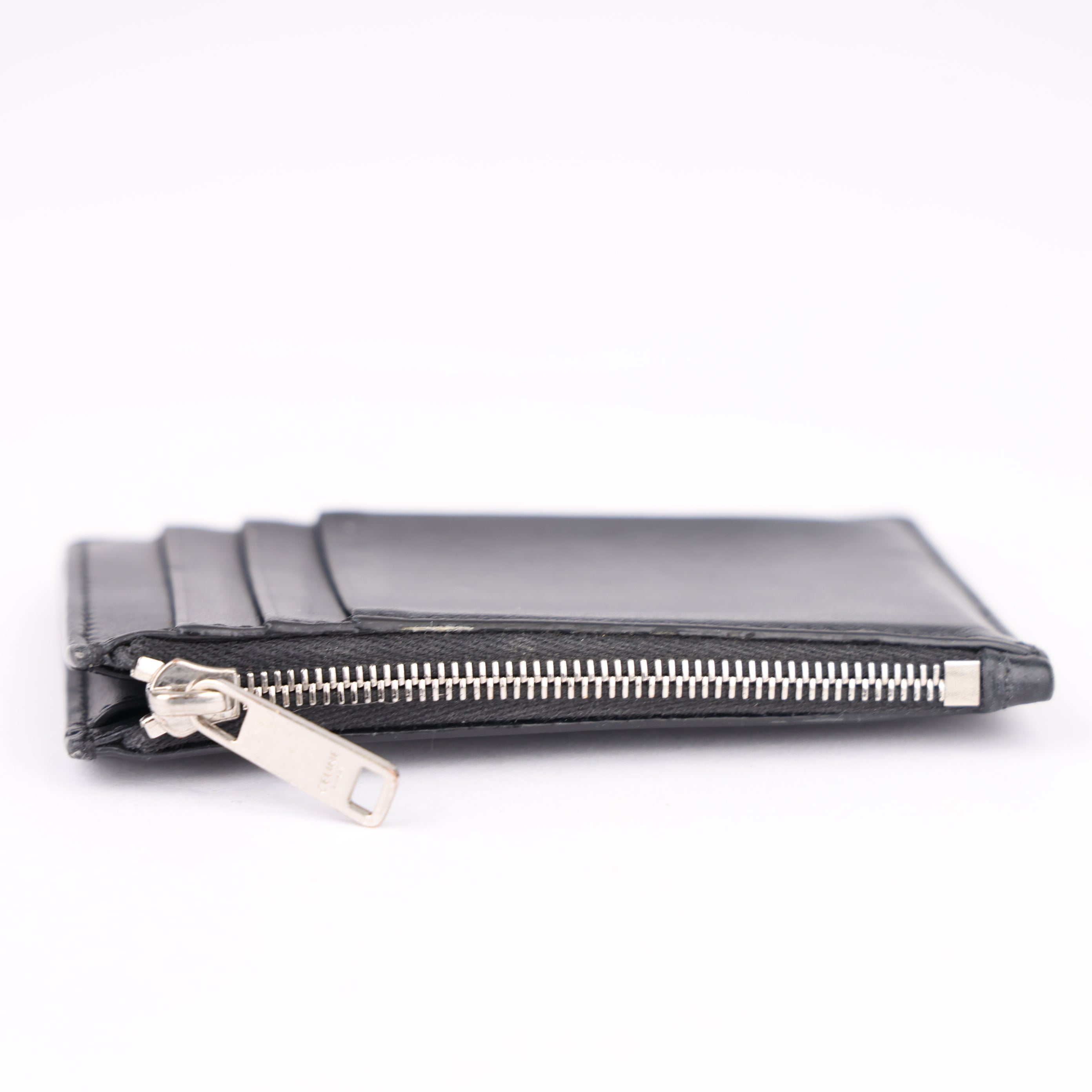 J1791 Celine Card Holder Black Leather- Pre Owned