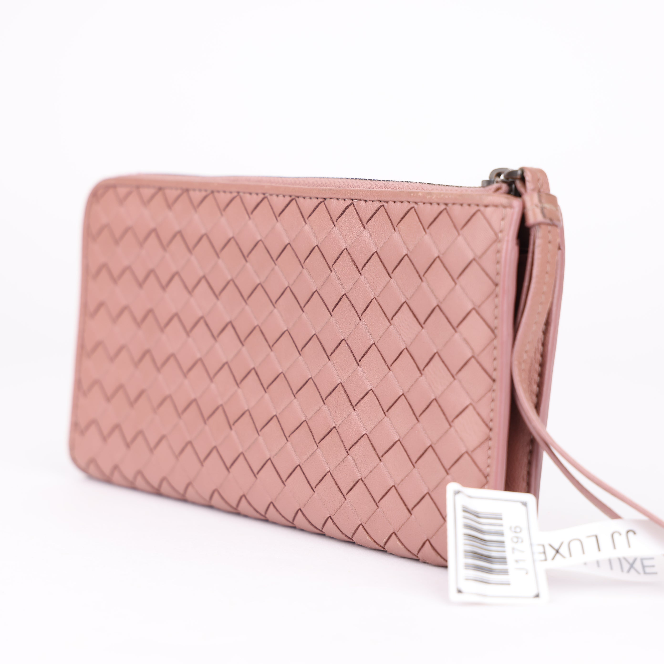 J1796 Bottega Veneta Intrecciato Zip-Around Wallet- Pre Owned