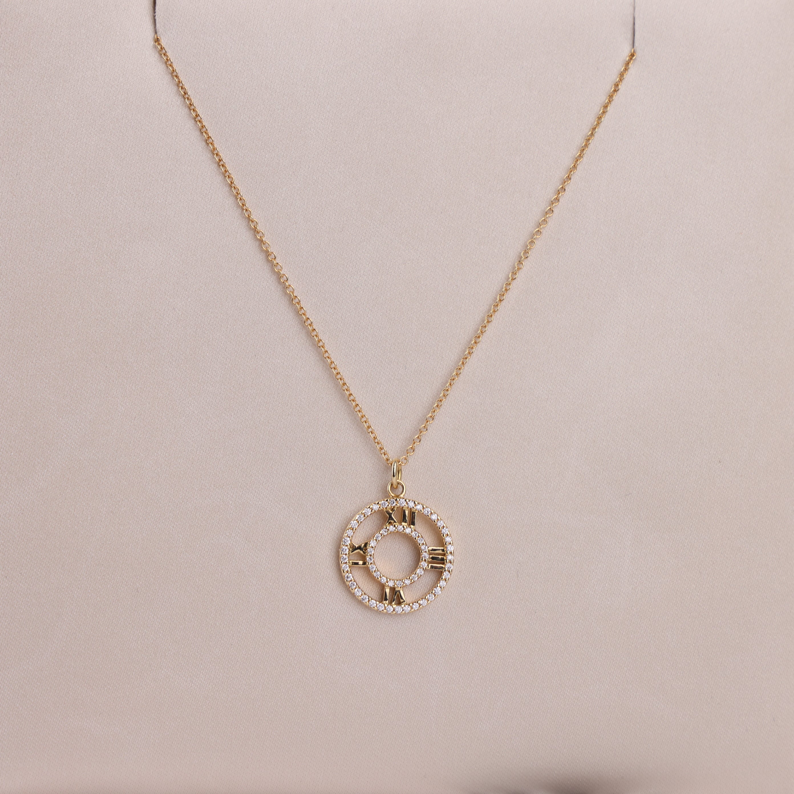 J1868 Tiffany & Co. Atlas Diamond Pendant in 18k Gold- Pre Owned