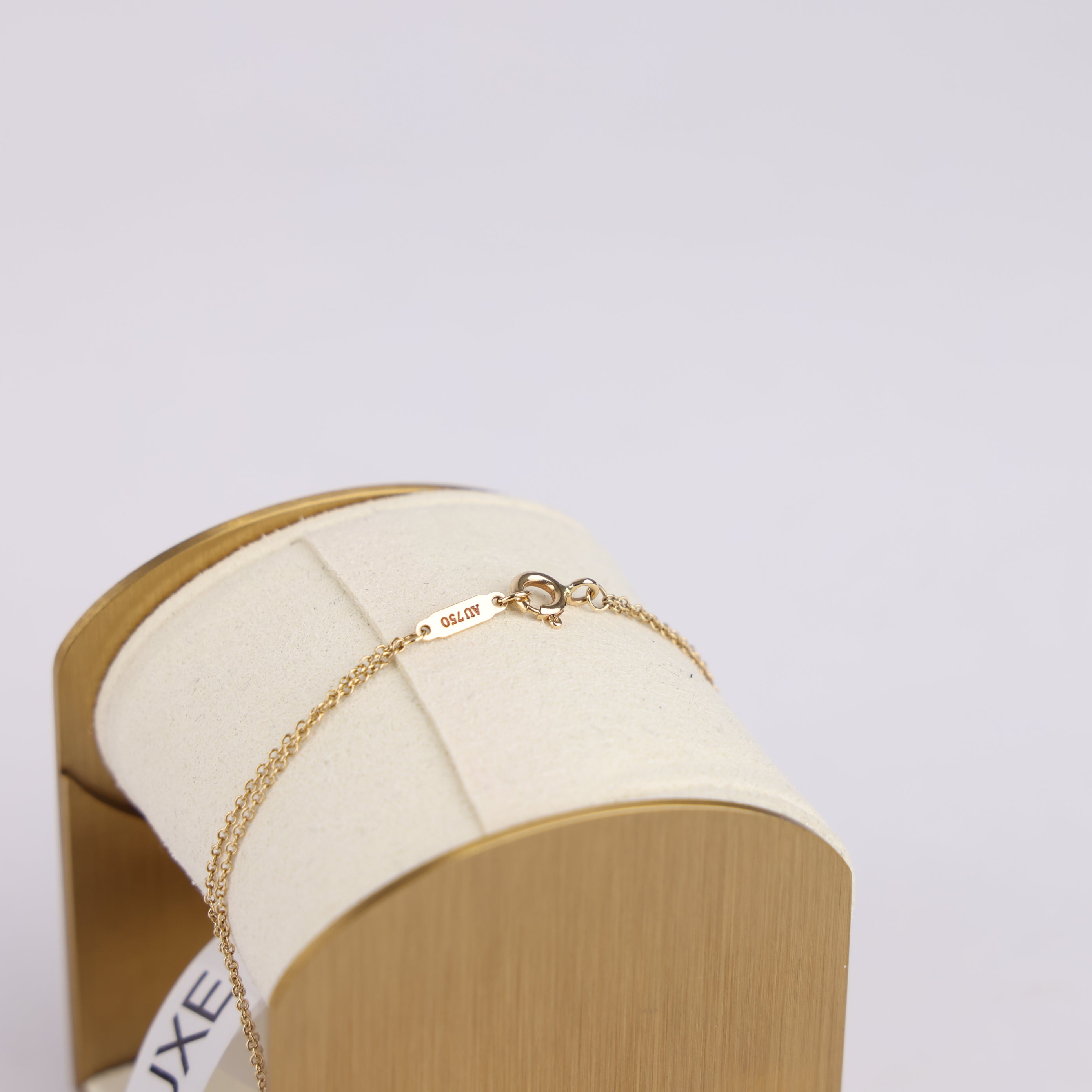 J1861 Tiffany & Co. 750 18ct Yellow Gold Infinity Pendant Double Chain Bracelet- Pre Owned