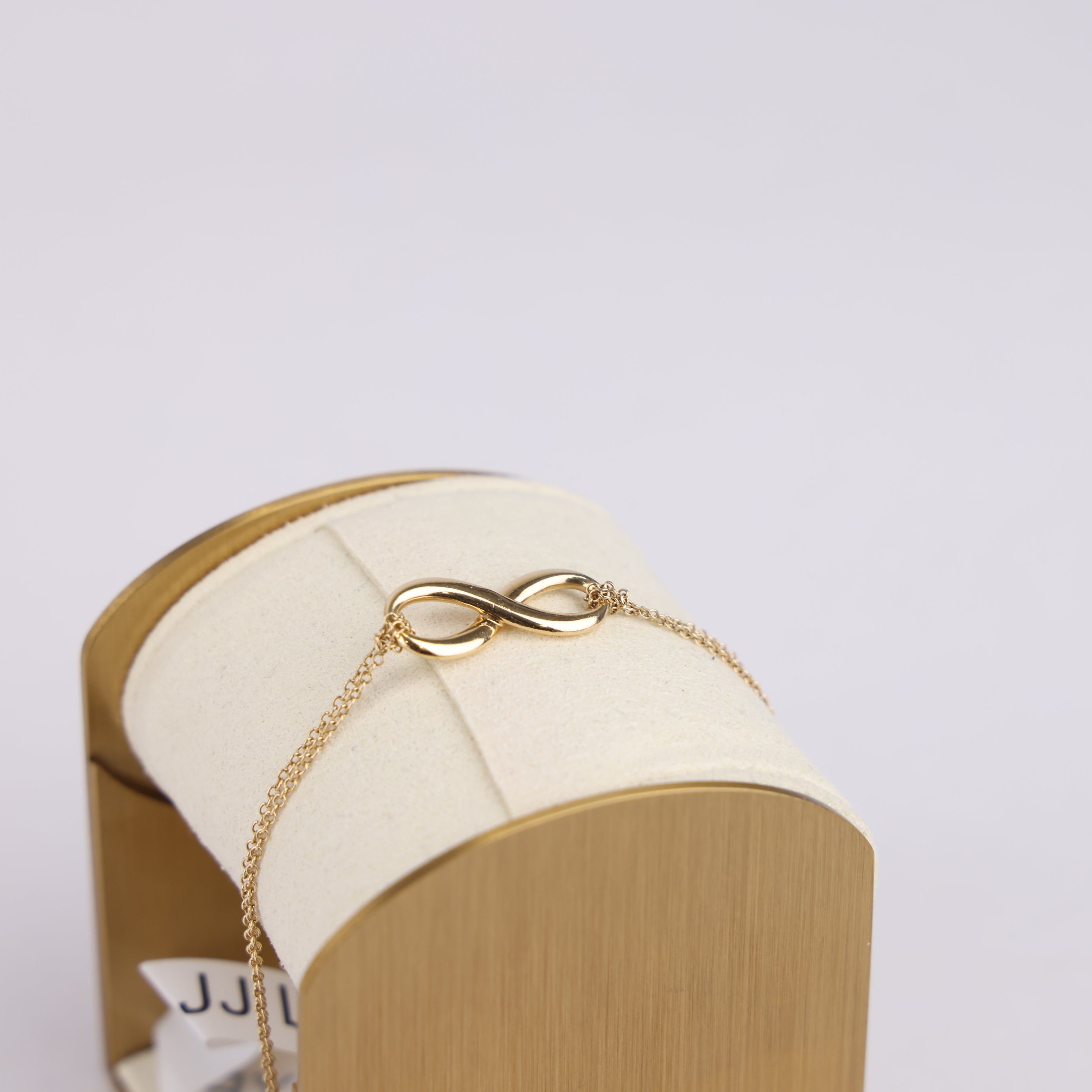 J1861 Tiffany & Co. 750 18ct Yellow Gold Infinity Pendant Double Chain Bracelet- Pre Owned