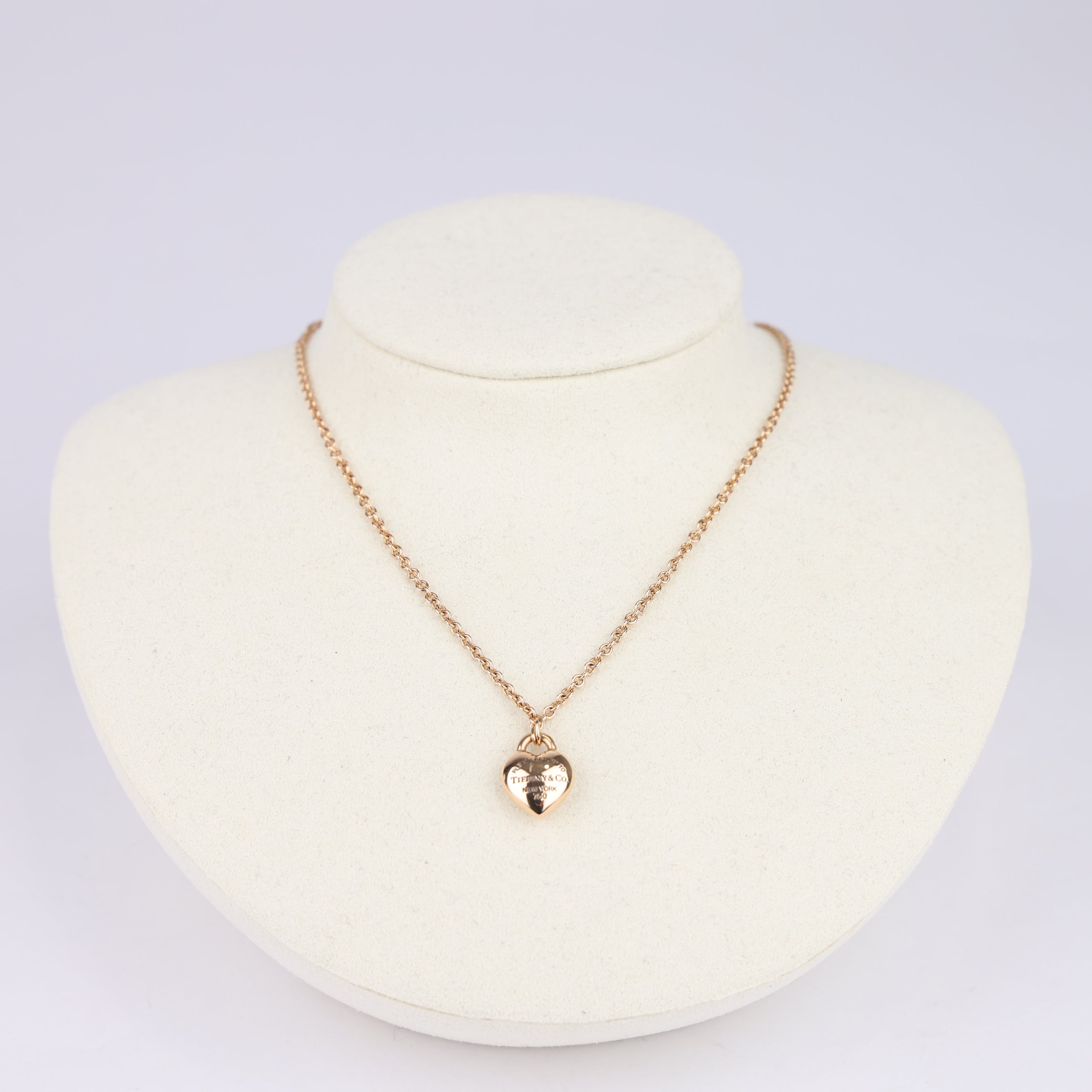 J1856 Tiffany™ Full Heart Pendant in Rose Gold- Pre Owned