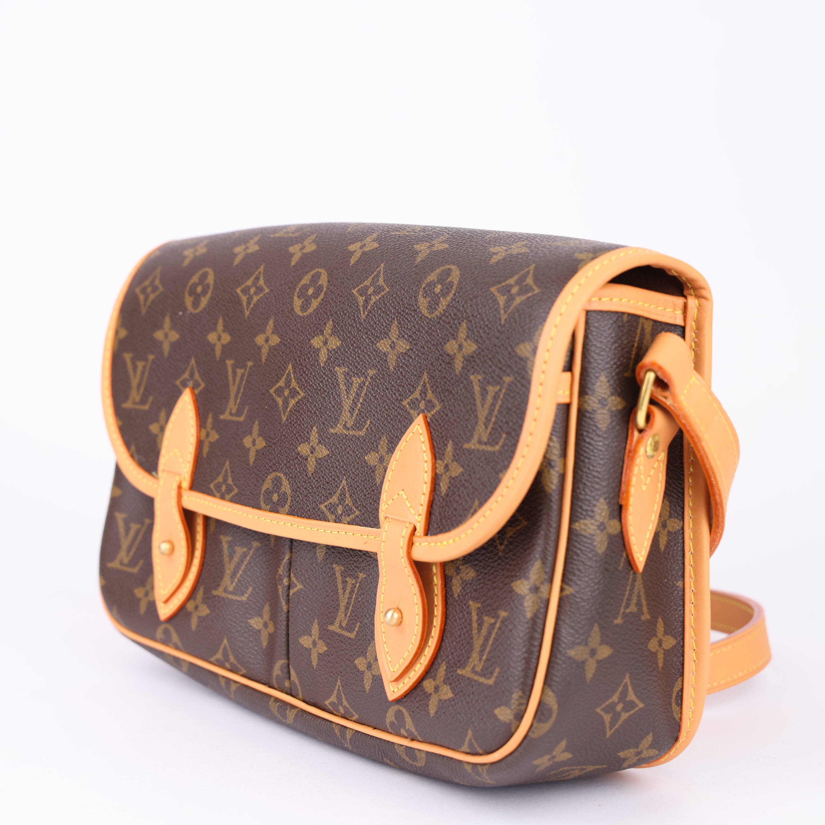J1756 Louis Vuitton Monogram Gibessier Shoulder Bag Brown- Pre Owned