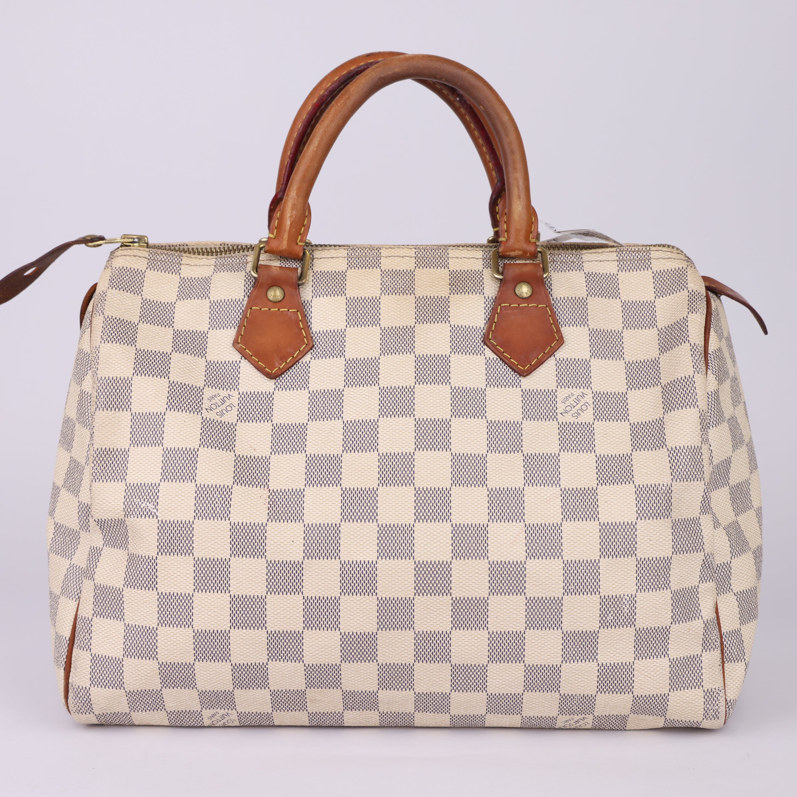 J1753 Louis Vuitton Speedy Handbag Damier 30 White- Pre Owned