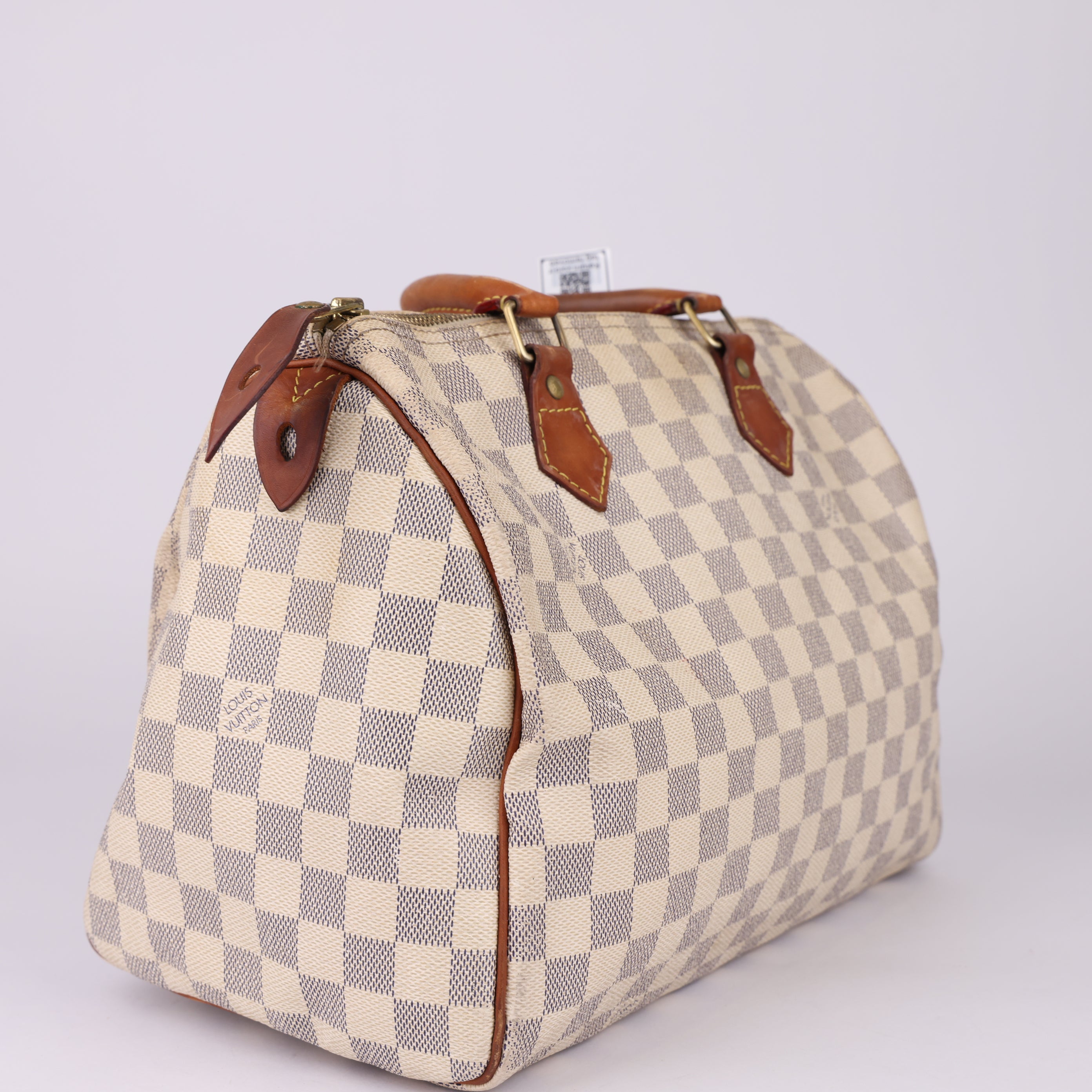 J1753 Louis Vuitton Speedy Handbag Damier 30 White- Pre Owned