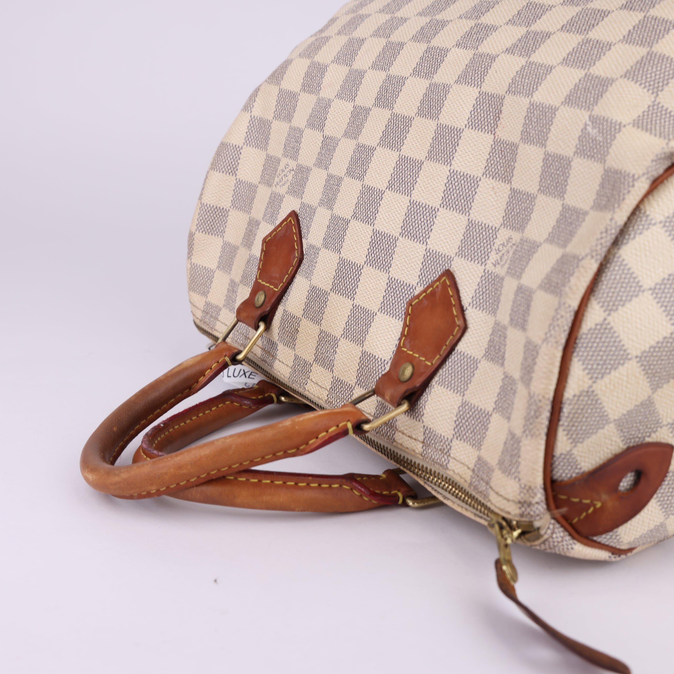 J1753 Louis Vuitton Speedy Handbag Damier 30 White- Pre Owned