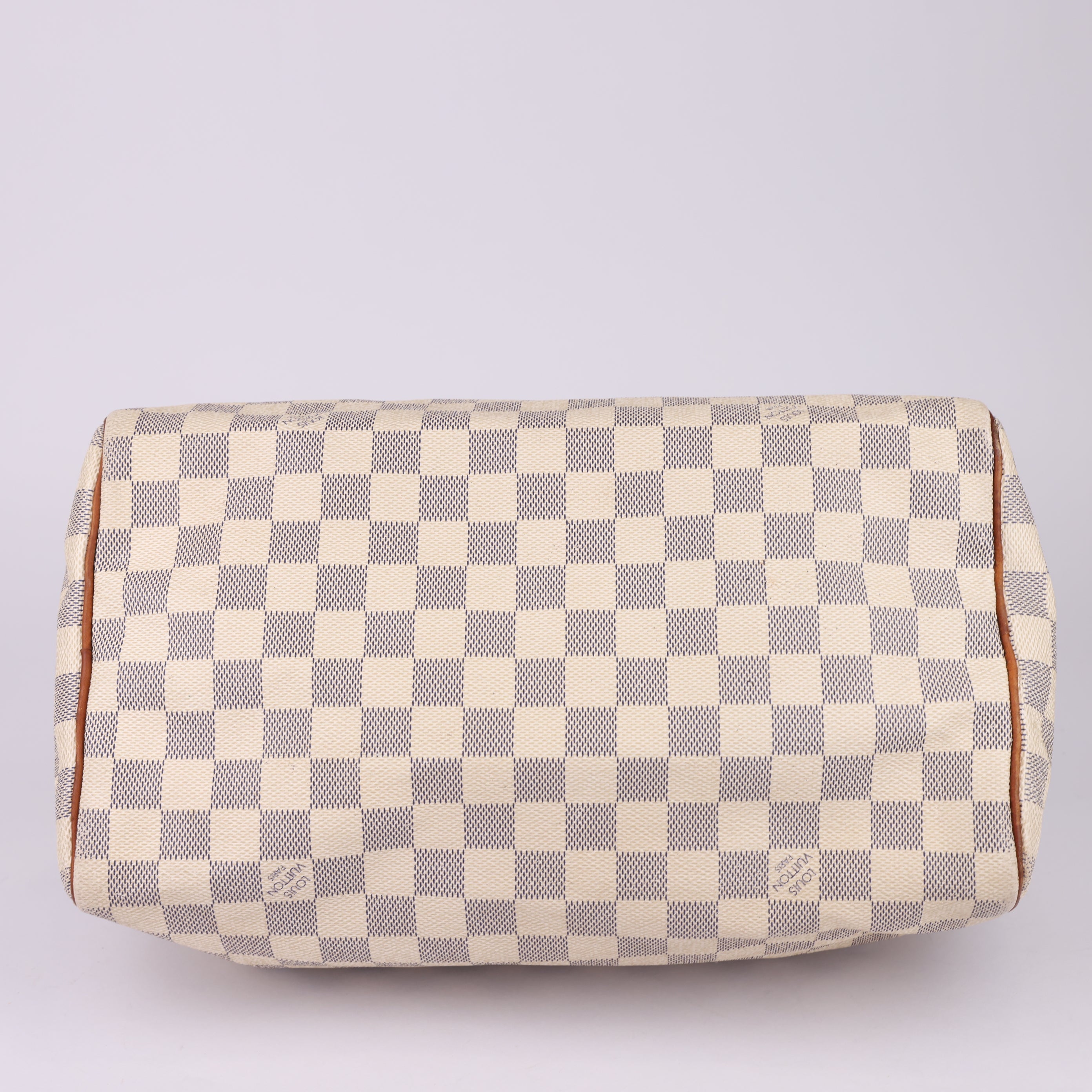 J1753 Louis Vuitton Speedy Handbag Damier 30 White- Pre Owned
