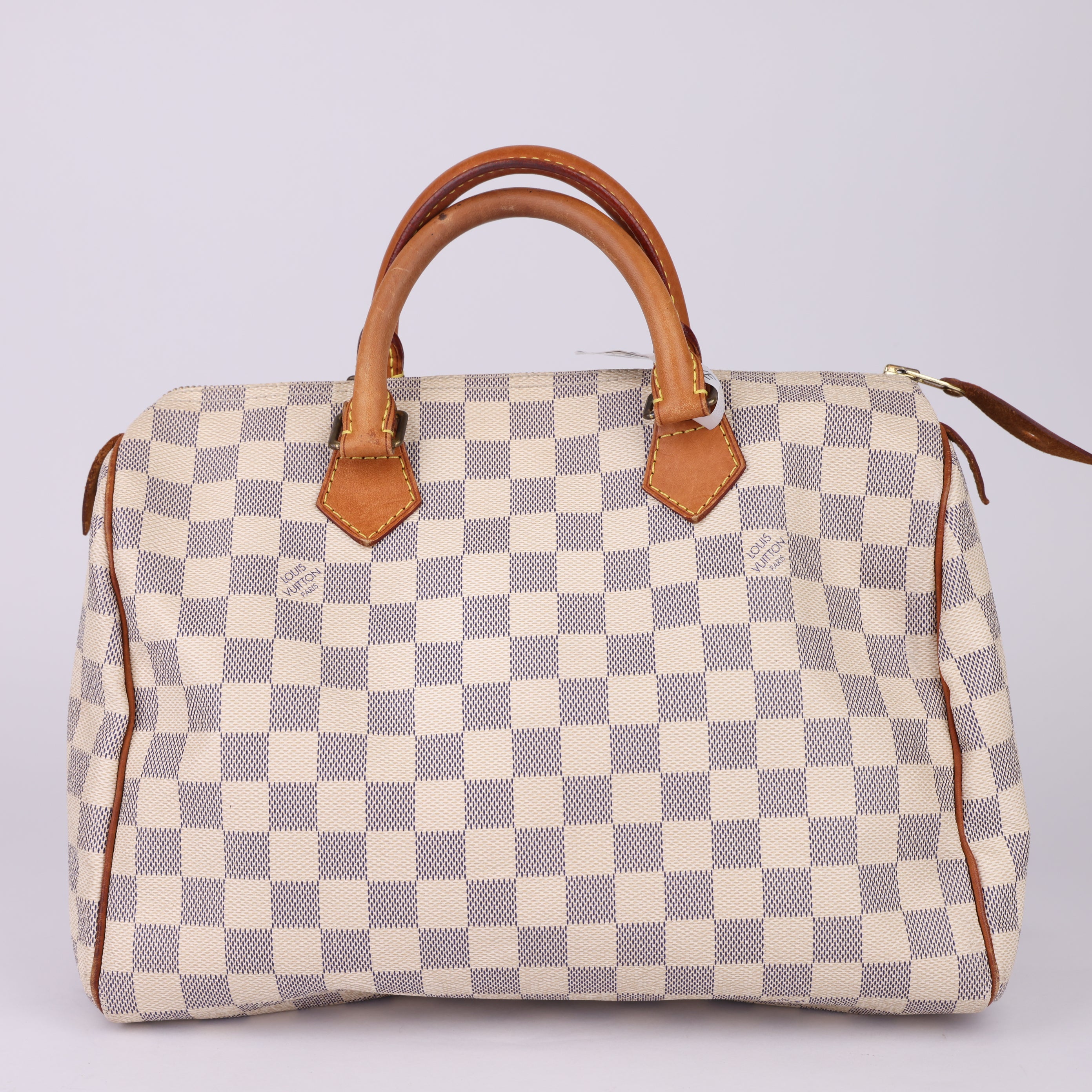 J1754 Louis Vuitton Speedy Handbag Damier 30 White- Pre Owned