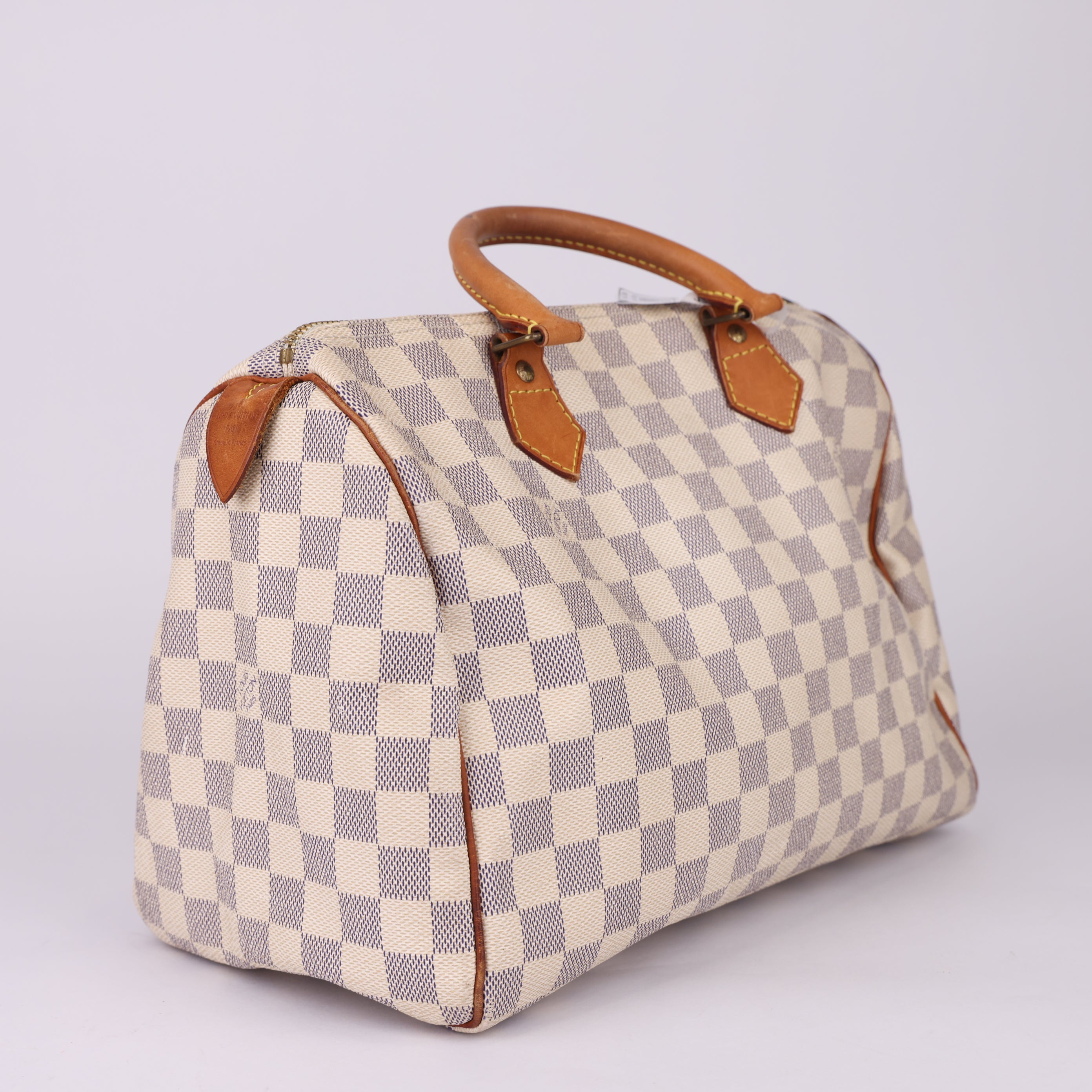 J1754 Louis Vuitton Speedy Handbag Damier 30 White- Pre Owned