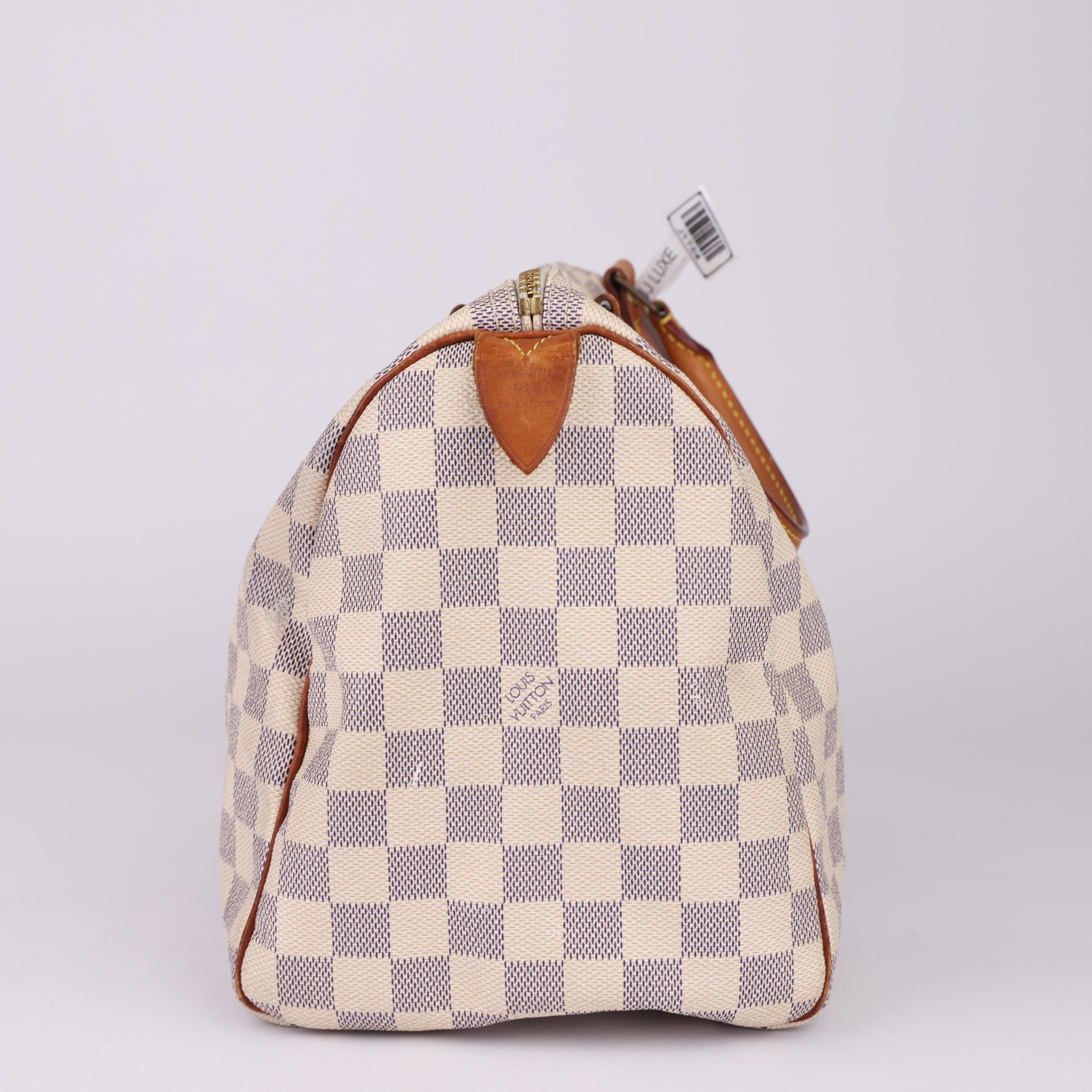 J1754 Louis Vuitton Speedy Handbag Damier 30 White- Pre Owned