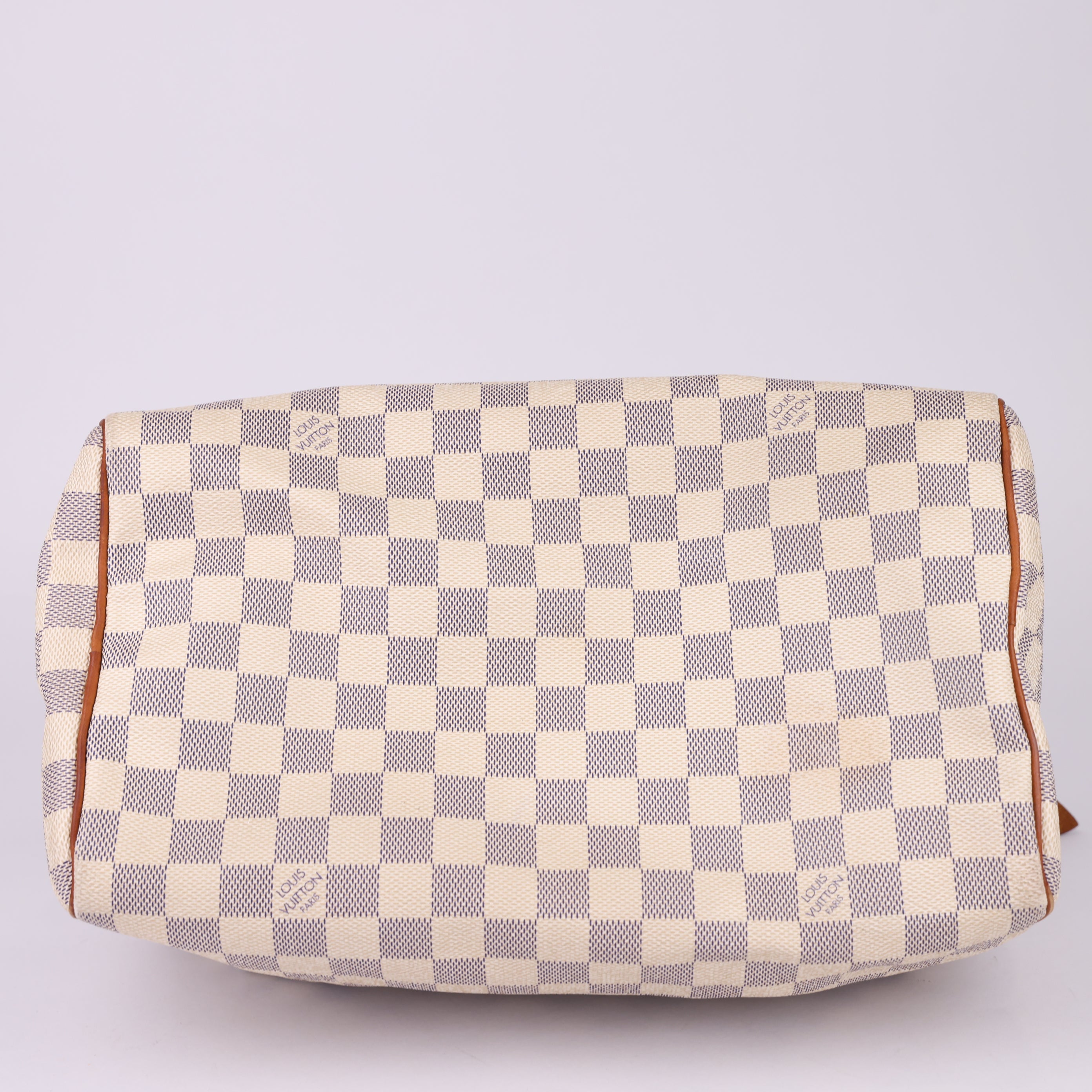 J1754 Louis Vuitton Speedy Handbag Damier 30 White- Pre Owned