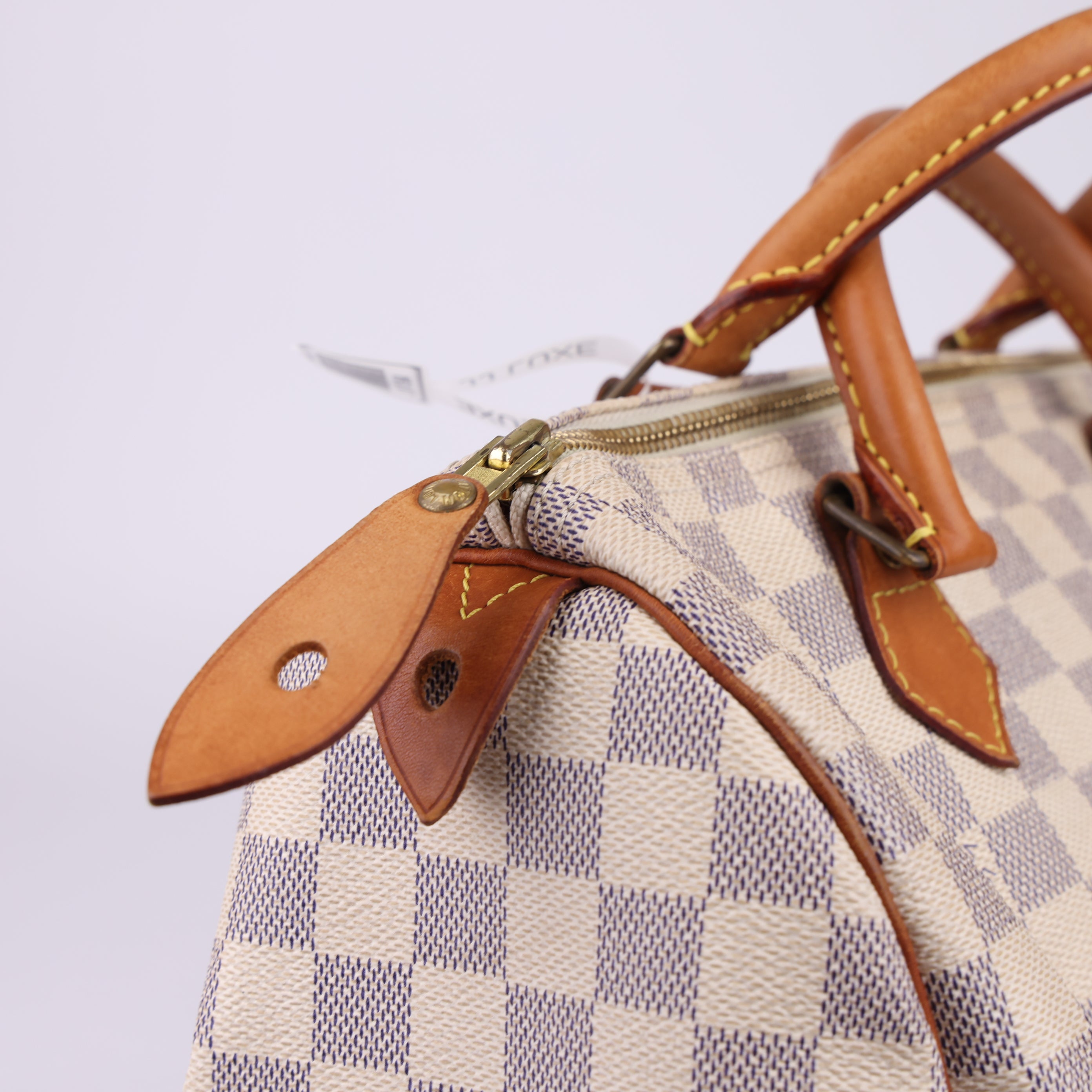 J1754 Louis Vuitton Speedy Handbag Damier 30 White- Pre Owned