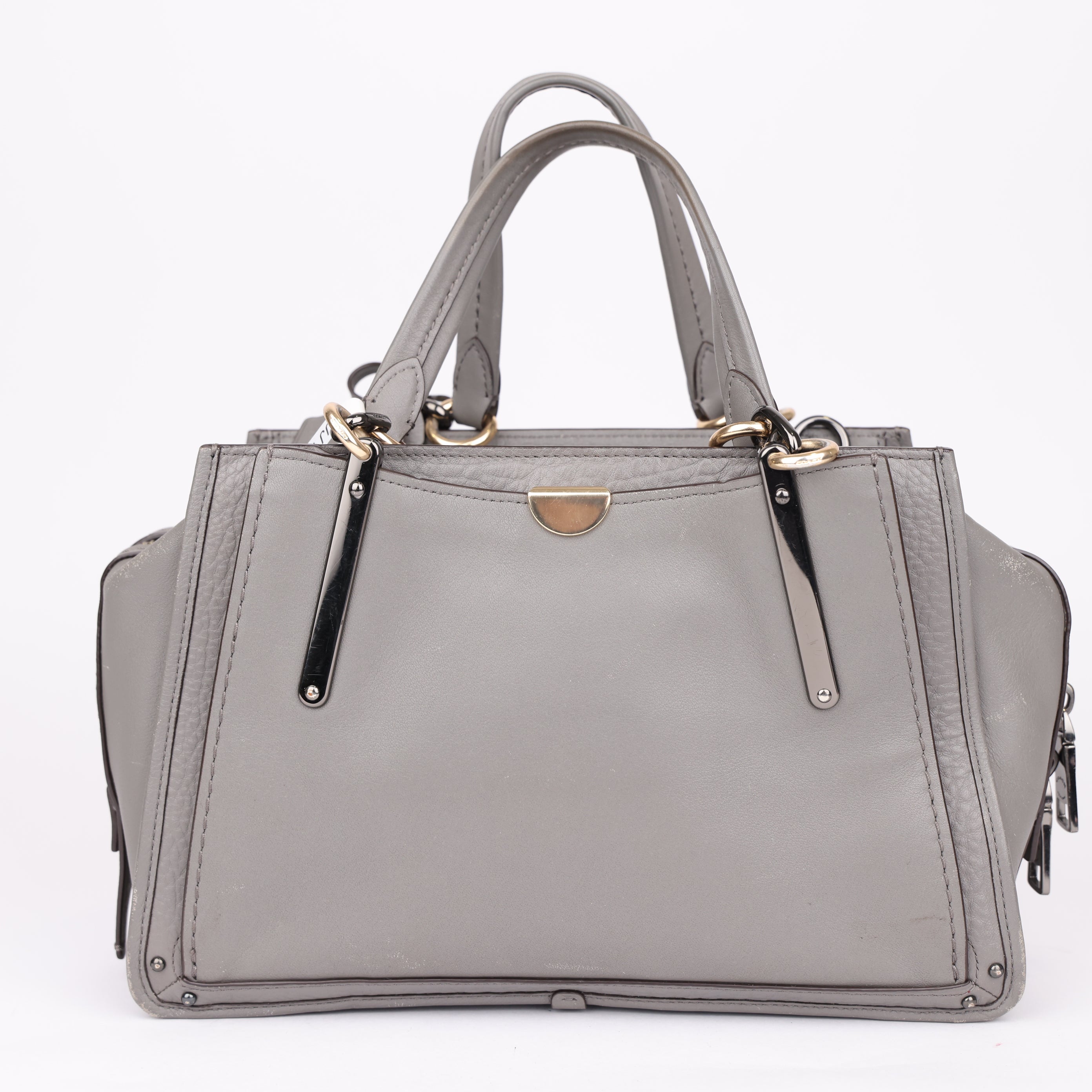 J1740 Coach Gray Leather Satchel Handbag- Pre Owned