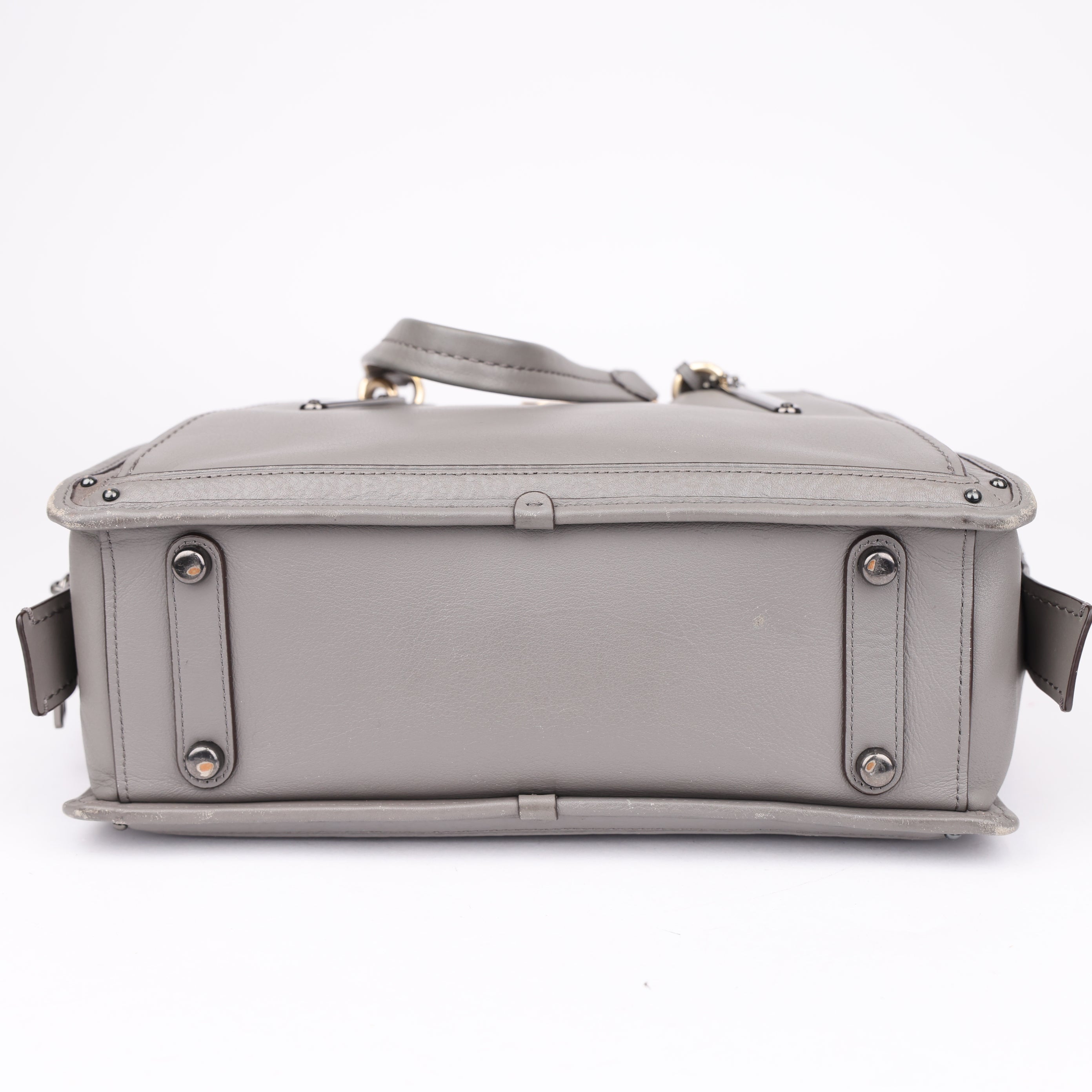 J1740 Coach Gray Leather Satchel Handbag- Pre Owned