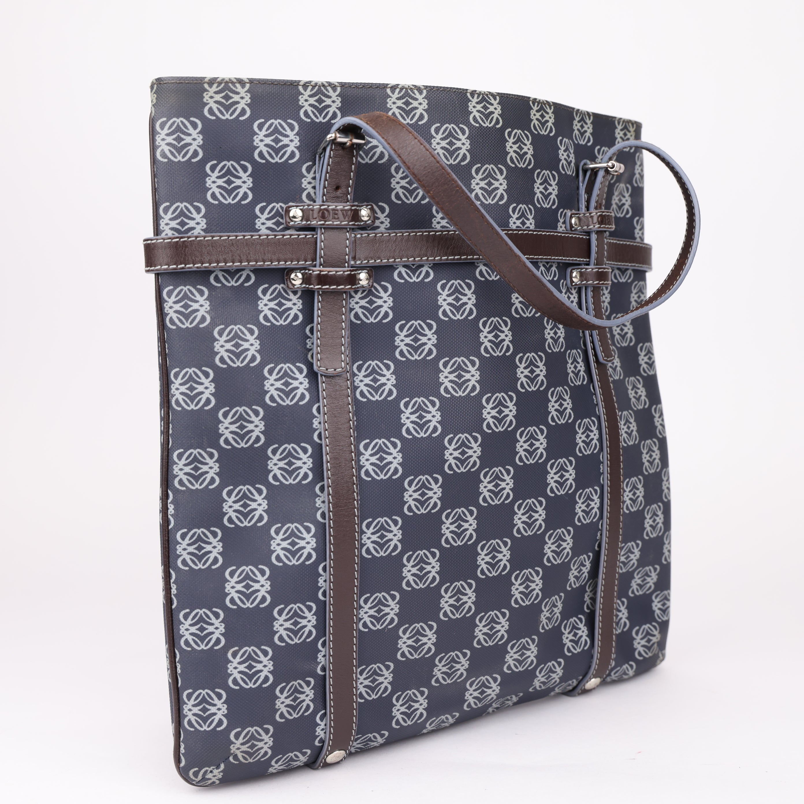 J1779 LOEWEBlue Monogram Tote Bag - Pre Owned